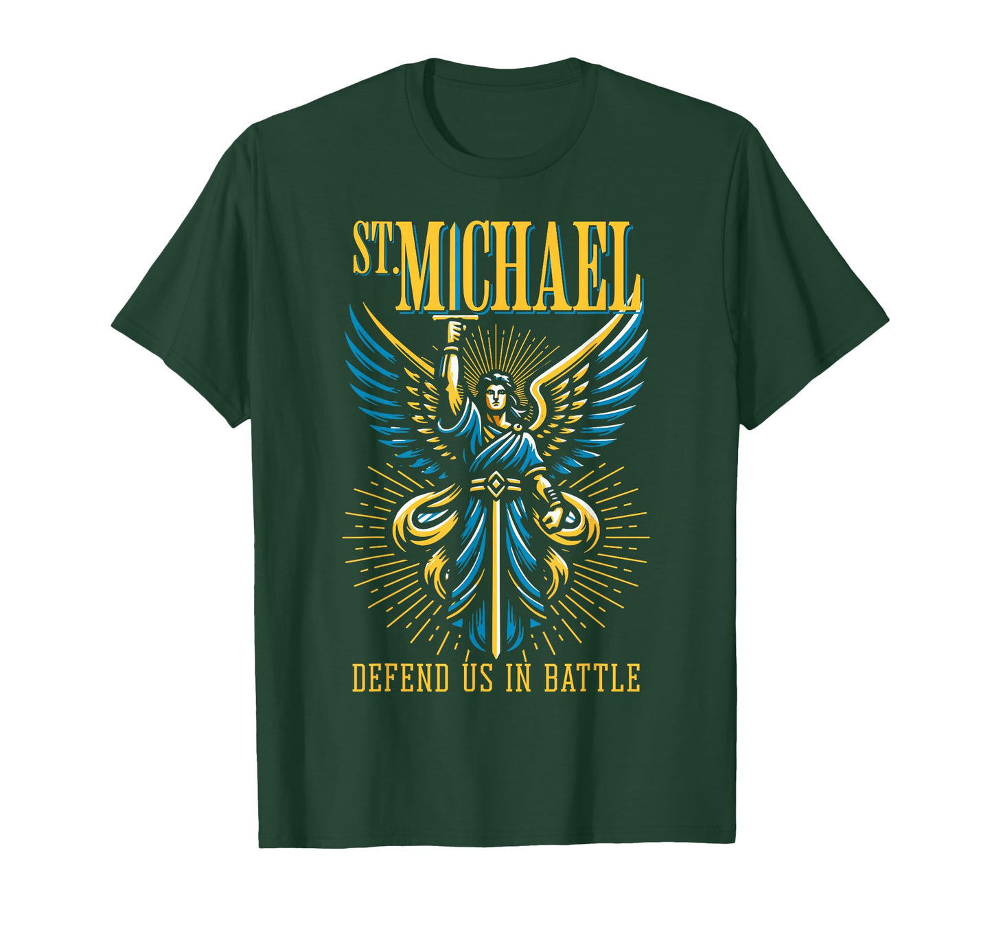 St Michael The Archangel Defend Us in Battle Catholic Saint T-Shirt