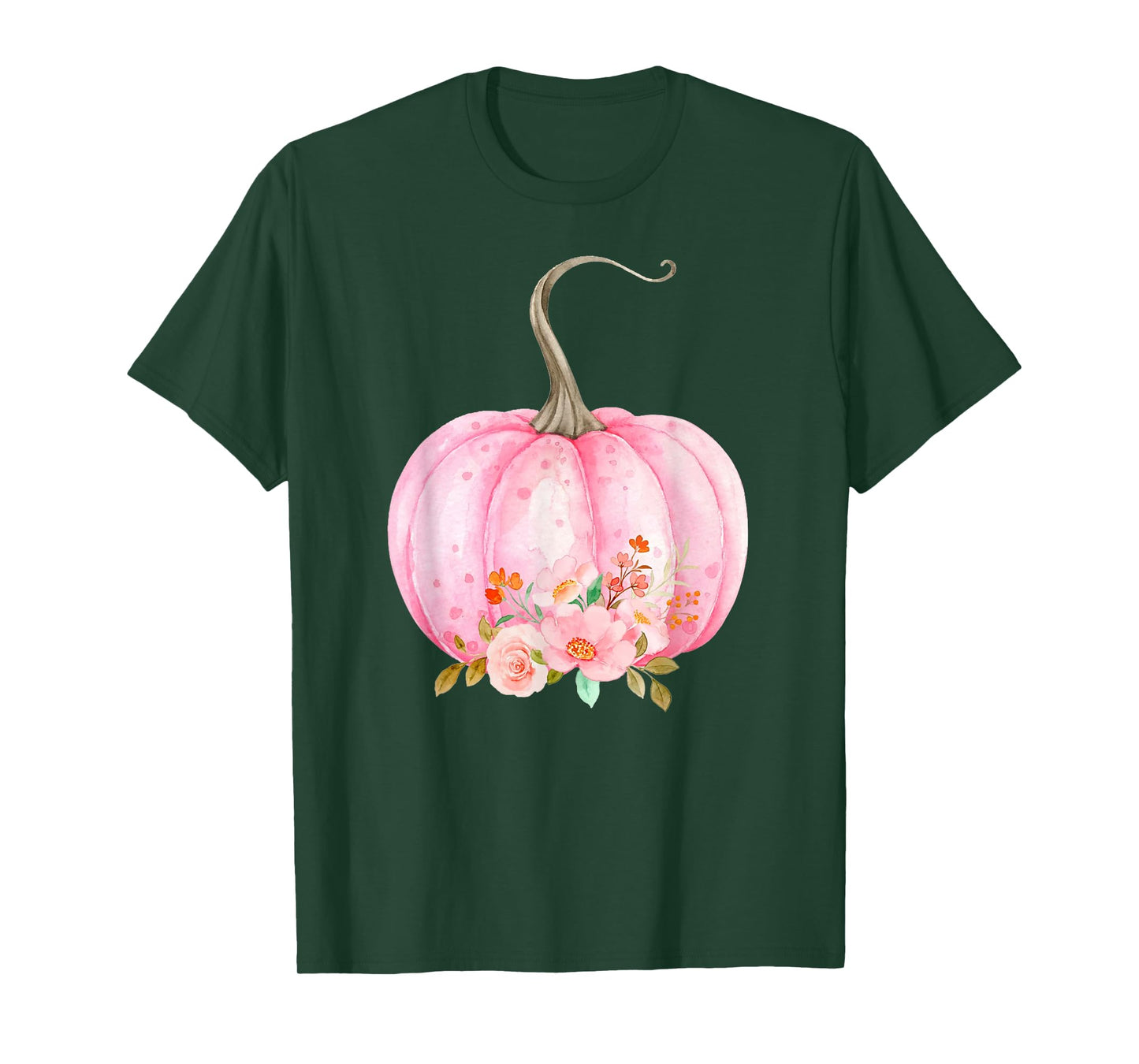 Pink Pumpkin Watercolor Pumpkin Sublimation Thanksgiving T-Shirt