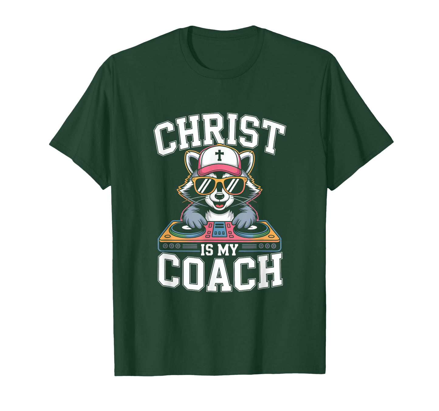 Christ is My Coach DJ Raccoon Vibes T-Shirt
