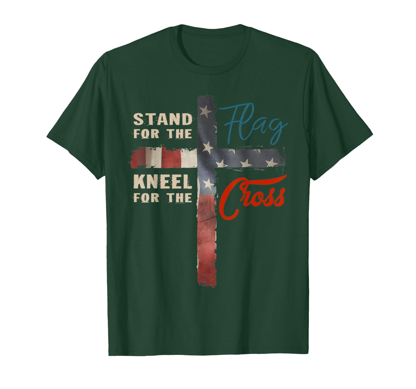 I Stand For The Flag And Kneel For The Cross American Flag T-Shirt