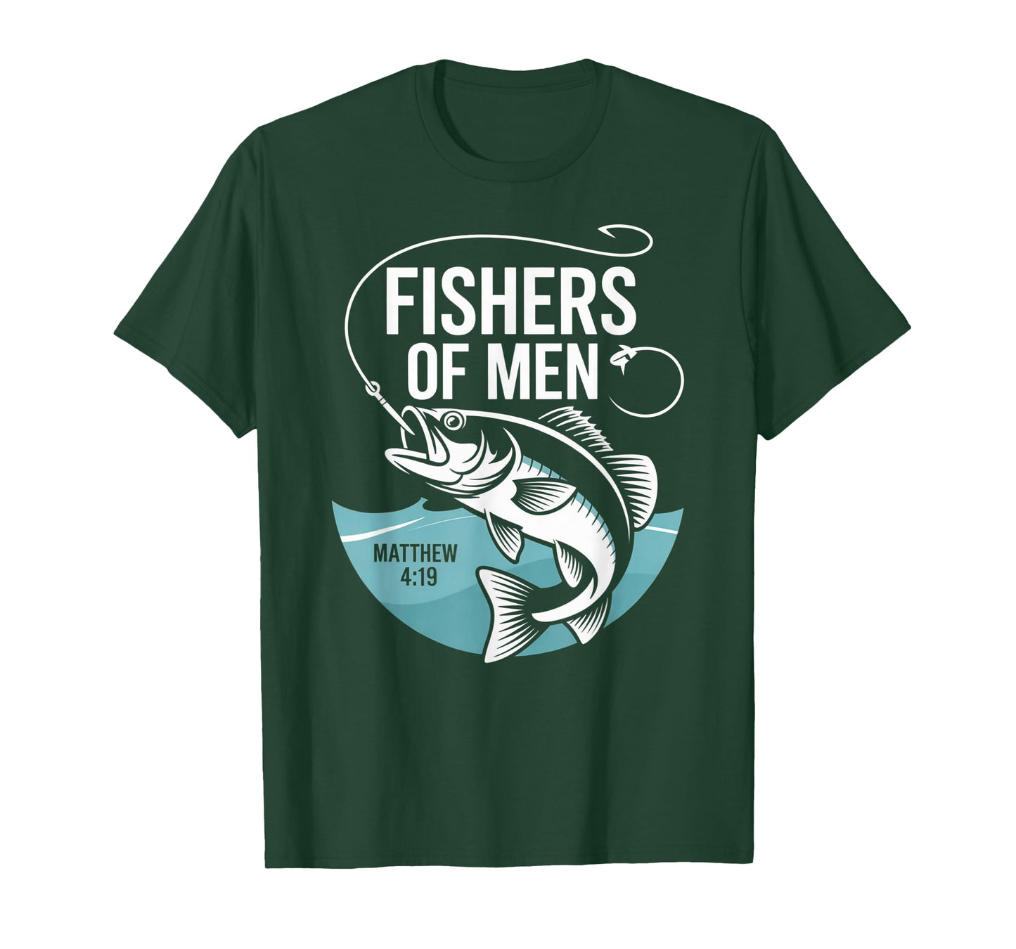 Christian Angler Fishers of Men Matthew 4 19 Verse T-Shirt