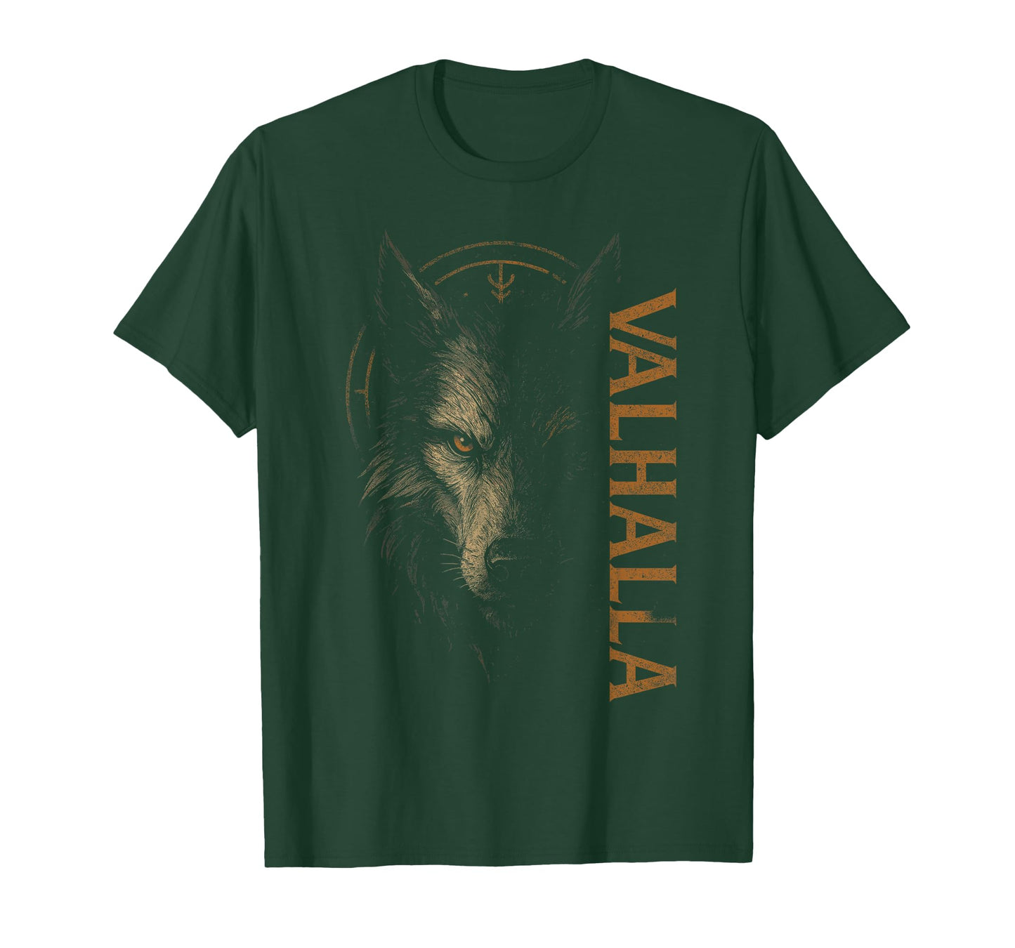 Valhalla Wolf Nordic Compass Odin Runes Viking Vegvisir T-Shirt