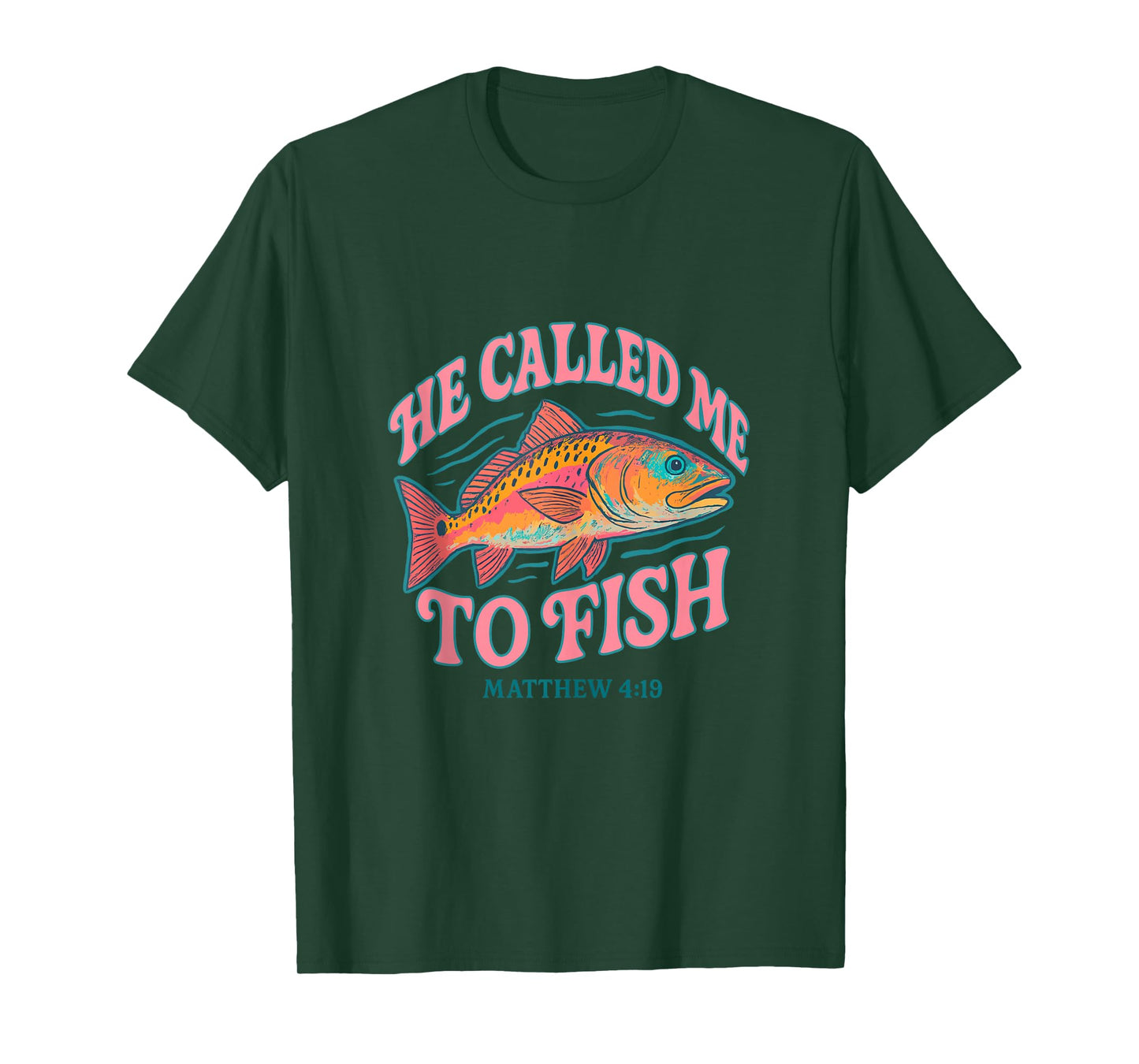 He Called Me to Fish Matthew 4 19 Faith-Based Fishing Tank Top