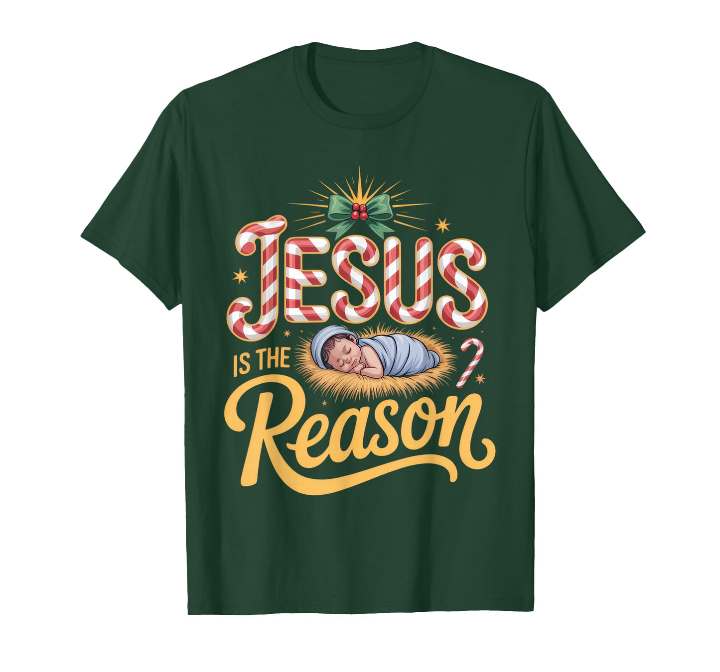 Jesus is The Reason Faithful Believers Christmas Spirit T-Shirt