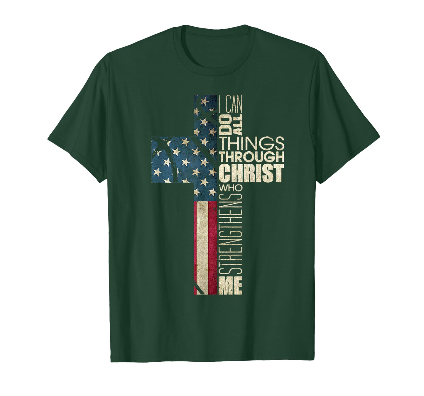 Christian Bible Verse Philippians 4 13 Basketball Cross Flag T-Shirt