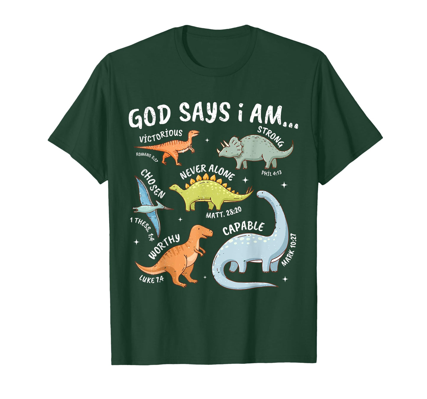 God Says I Am Dinosaur Lover Bible Verse Kids Toddler Boys T-Shirt