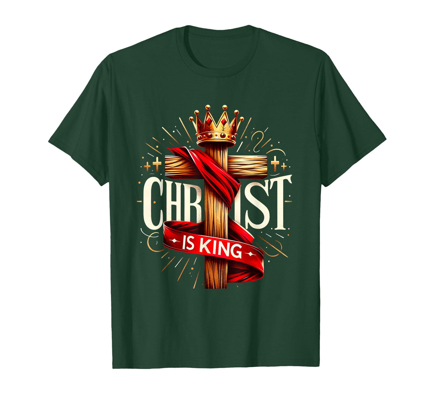 Christ Is King Christian Bible Verse Christian Jesus Cross T-Shirt