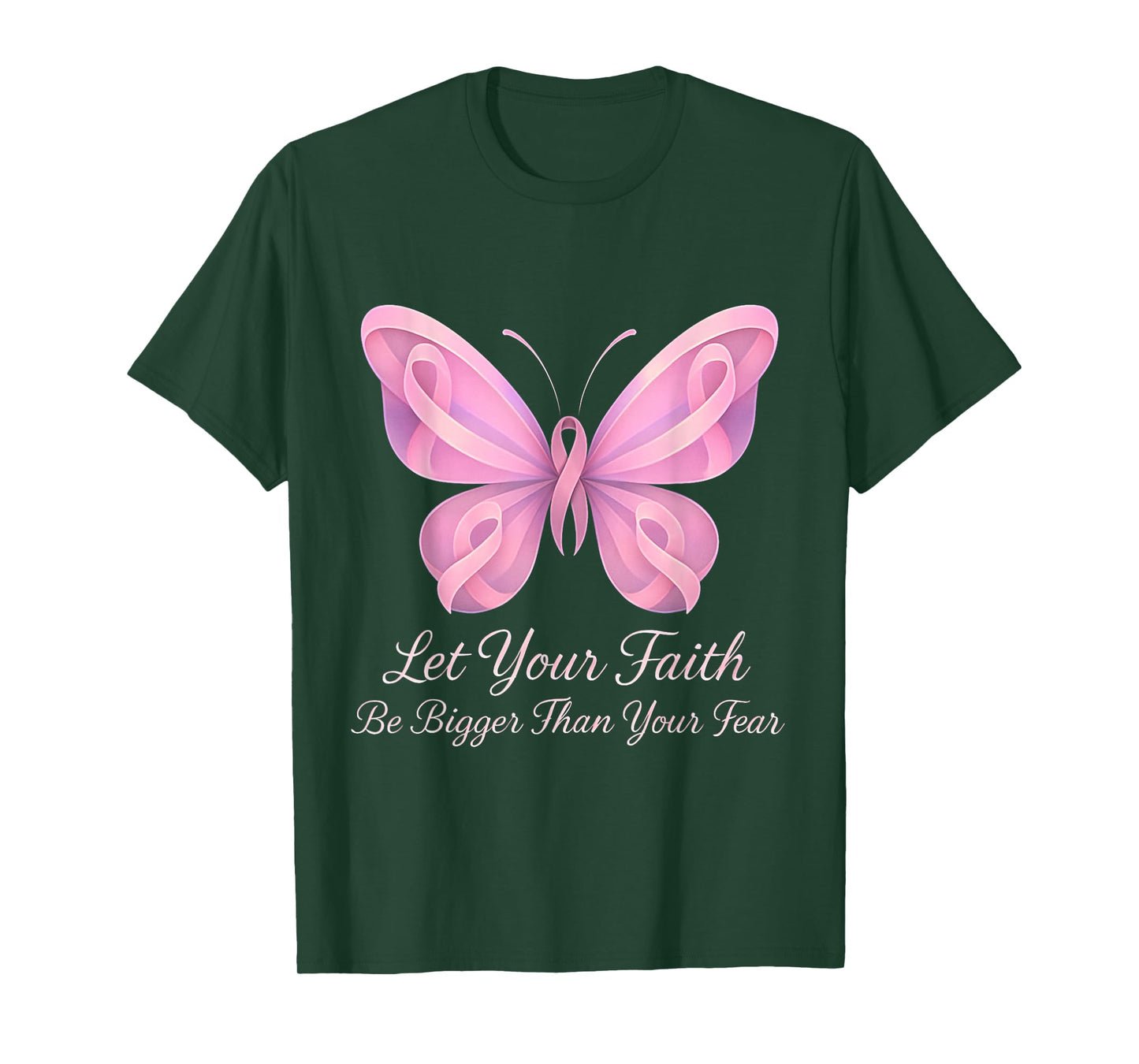 Breast Cancer Awareness Pink Ribbon Butterfly Hope Women T-Shirt