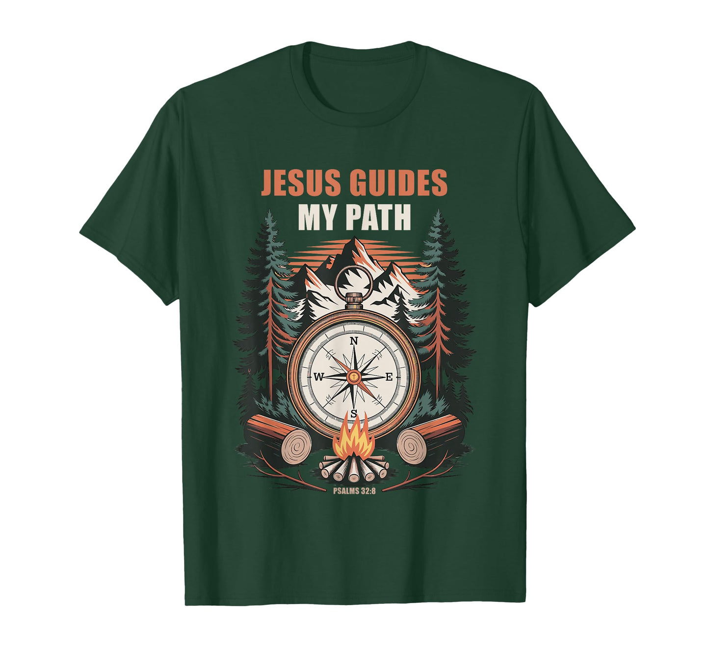 Jesus Guides My Path – Psalm 32:8 Christian Faith Camping T-Shirt