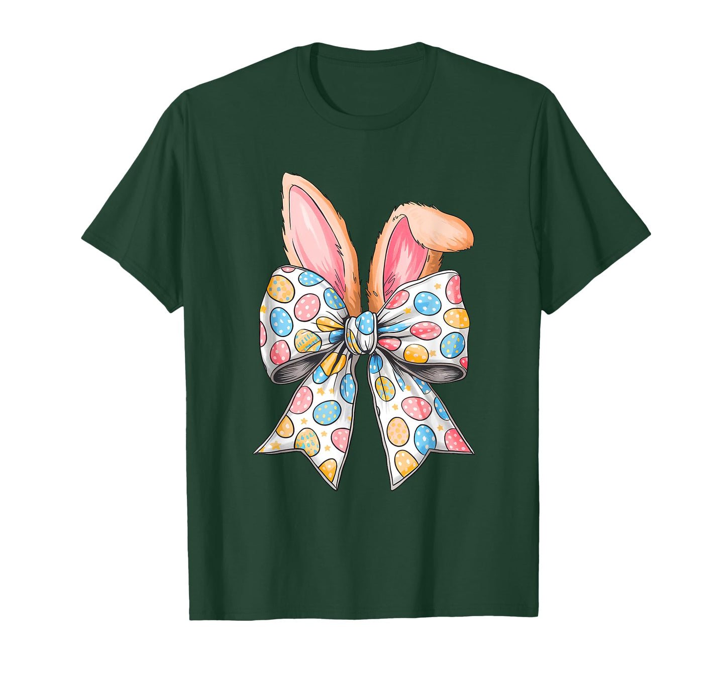 Easter Day Coquette Bow Cute Bunny Rabbit Girls Teens Kids T-Shirt