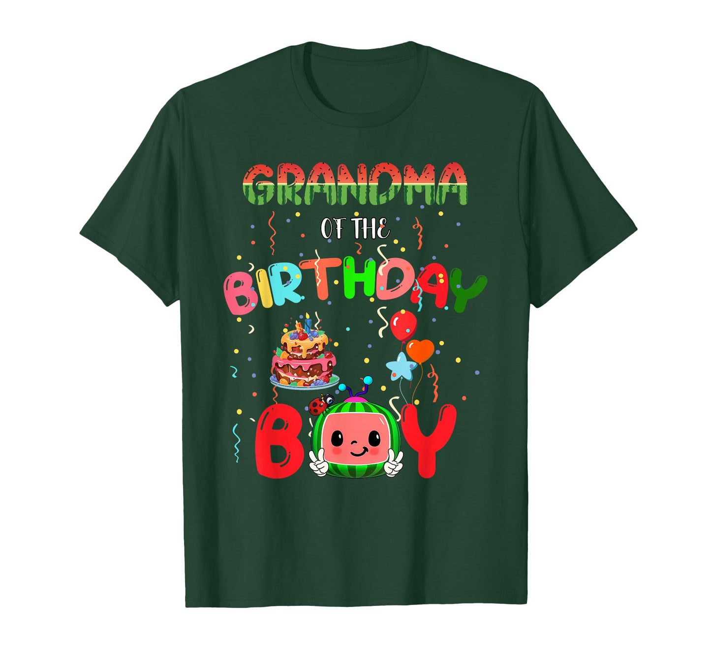 Grandma of the One In A Melon Birthday Girl Watermelon First T-Shirt