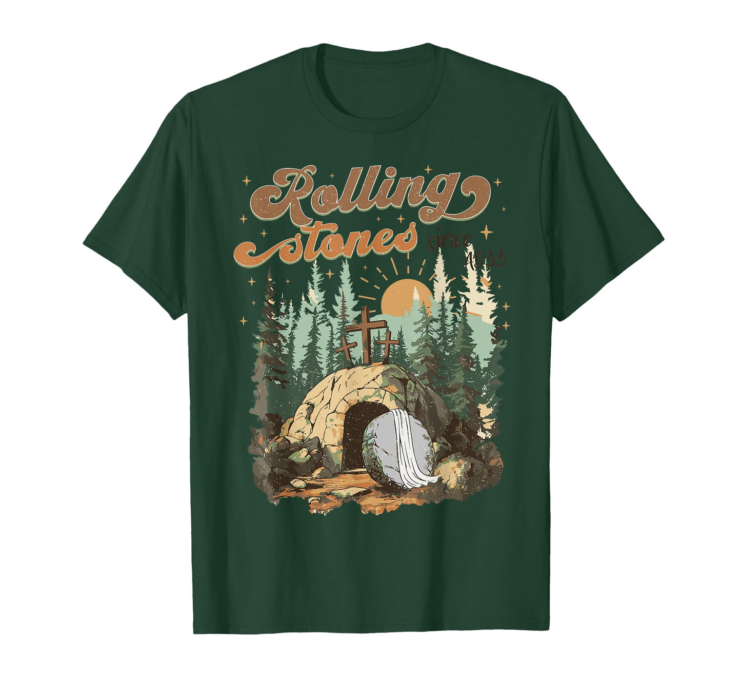 The Stone Was Rolled Away He Is Alive Retro Christian Easter T-Shirt