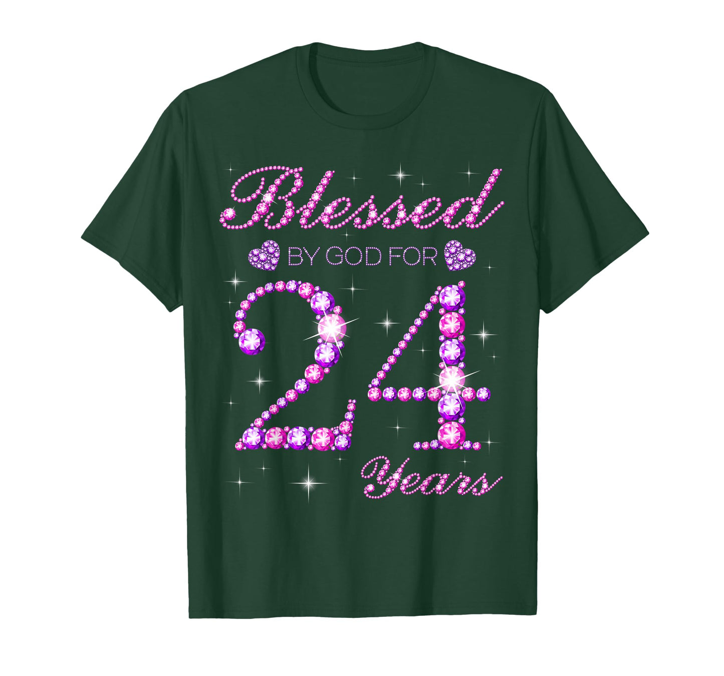 Blessed by God for 24 Years Old 24th Birthday Party T-Shirt