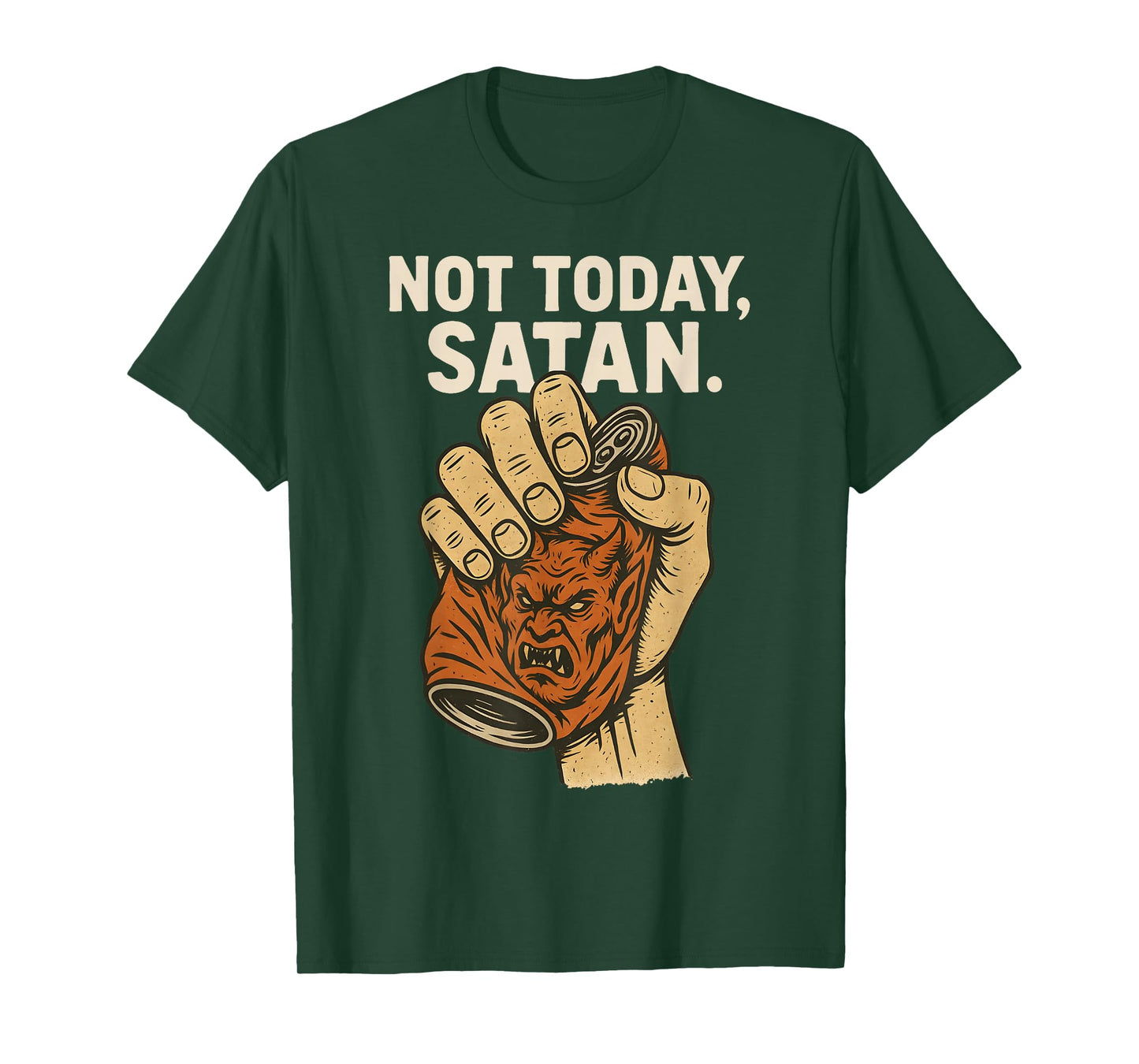Not Today Satan Faith Christian Halloween Funny Anti Devil T-Shirt