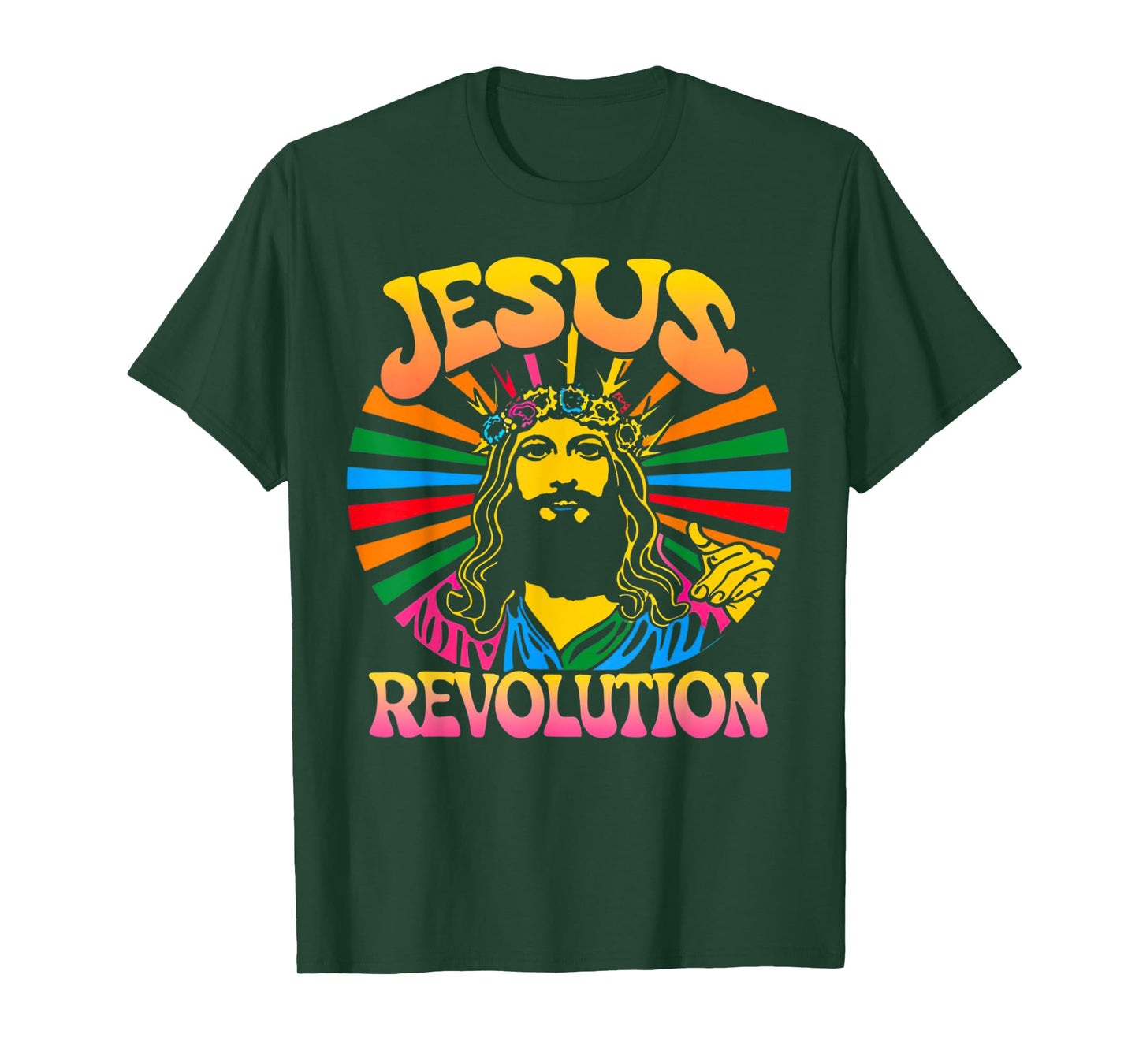 Jesus Revolution Christian Faith Retro Groovy Hippie Flower T-Shirt