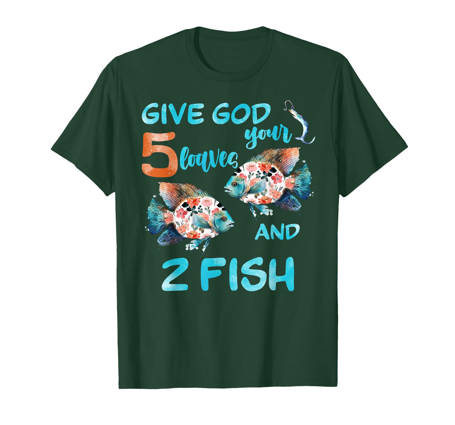 Christian 2 Fishes 5 Breads 5000 Against The Current T-Shirt