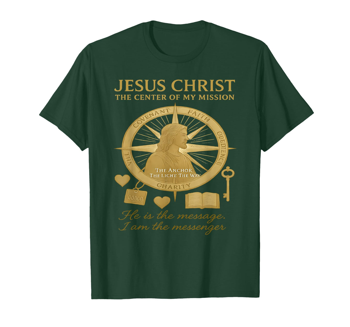 Vintage Jesus Christ Anchored in Faith Him Sent with Purpose T-Shirt