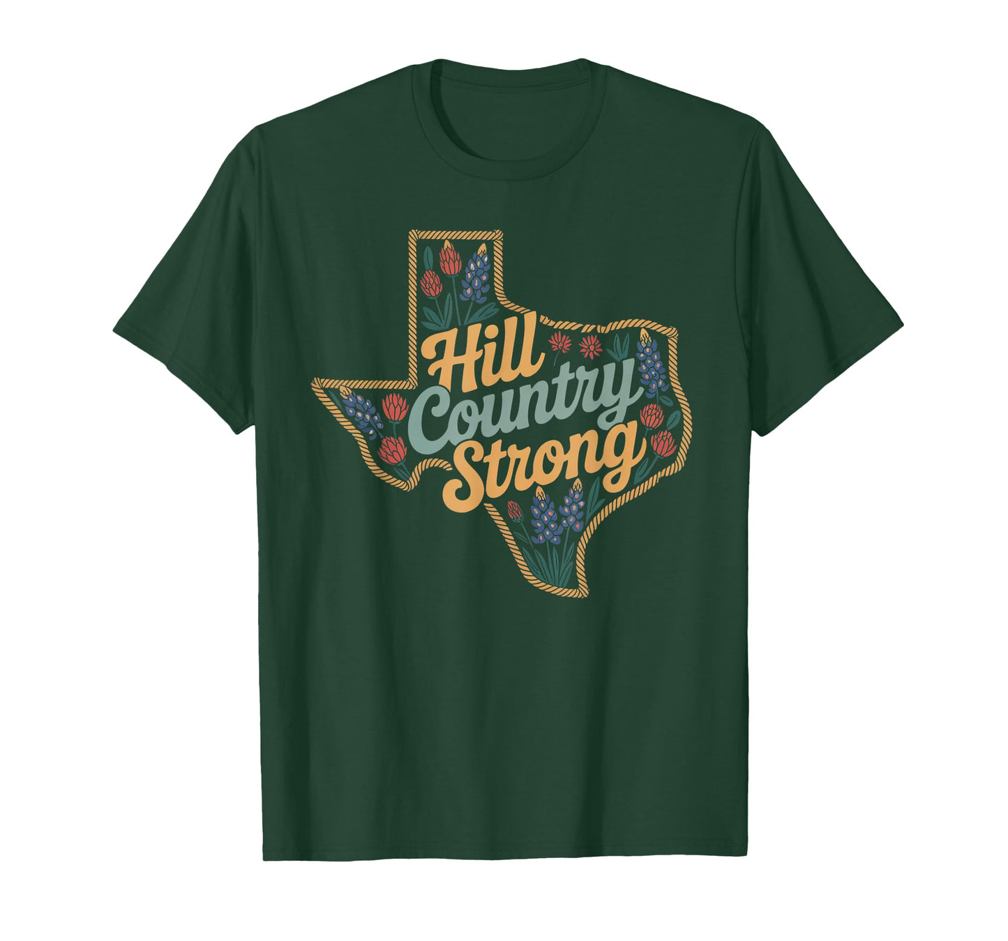 Texas Hill Country 2025 Texas Strong Retro Motivation Quotes T-Shirt
