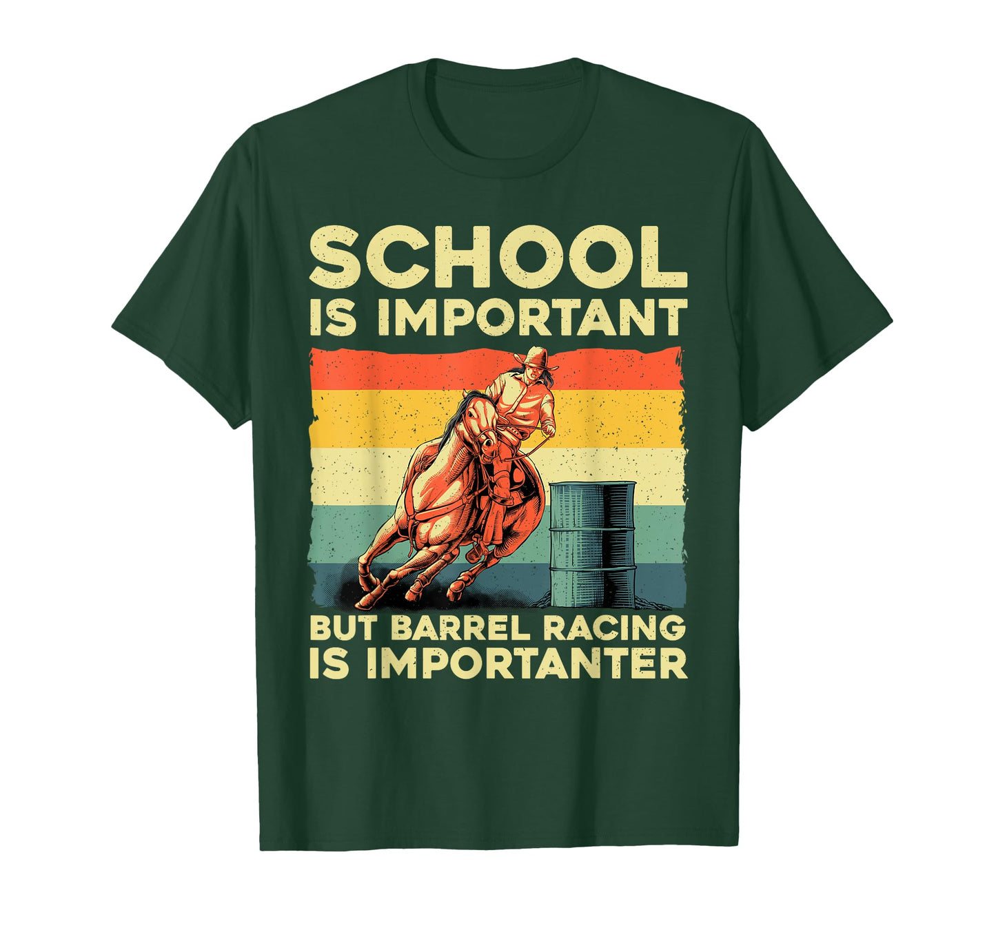 Best Barrel Racing Art For Men Women Kids Barrel Racer T-Shirt