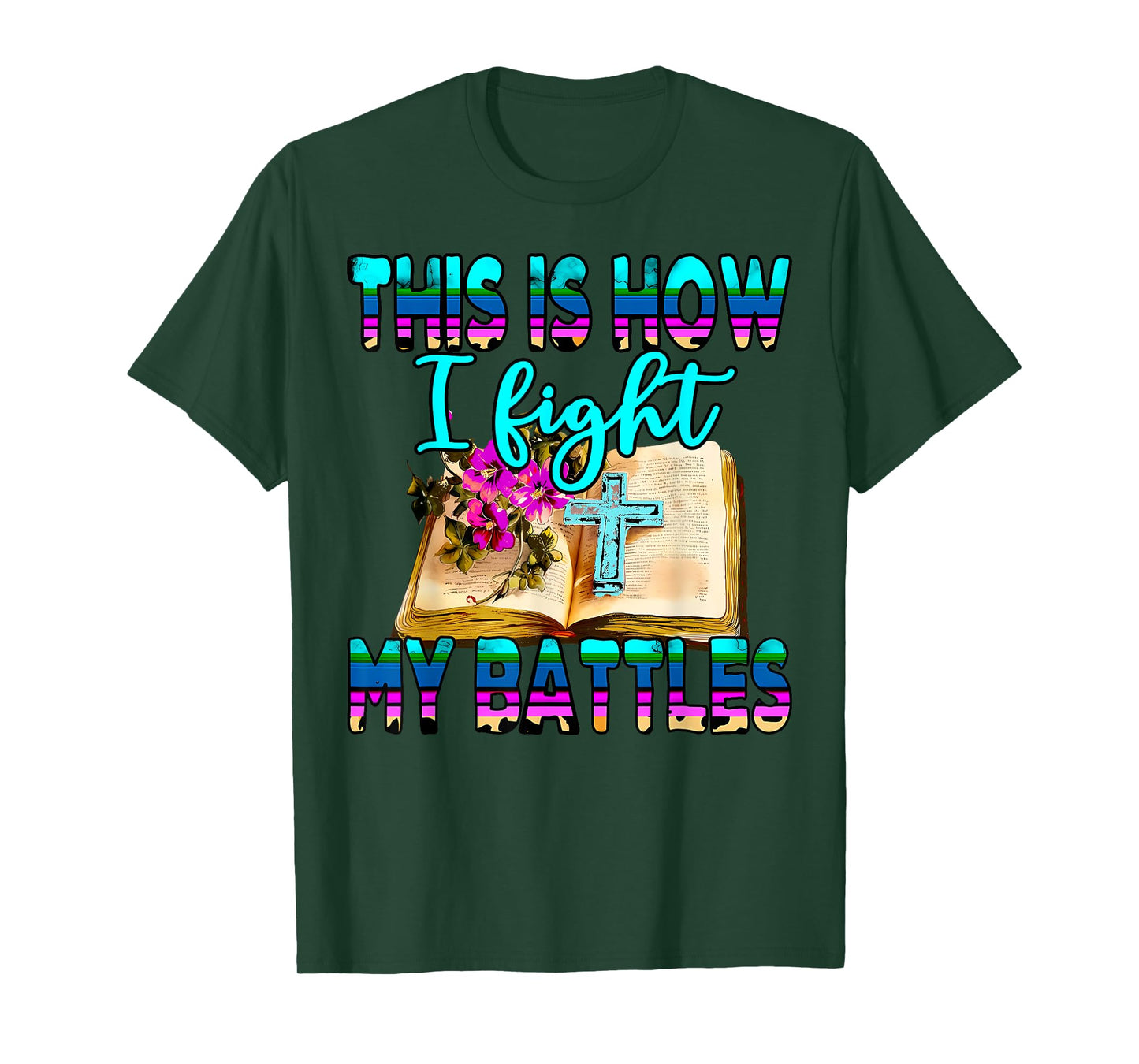 This Is How I Fight My Battles Leopard Cross Christian Jesus T-Shirt