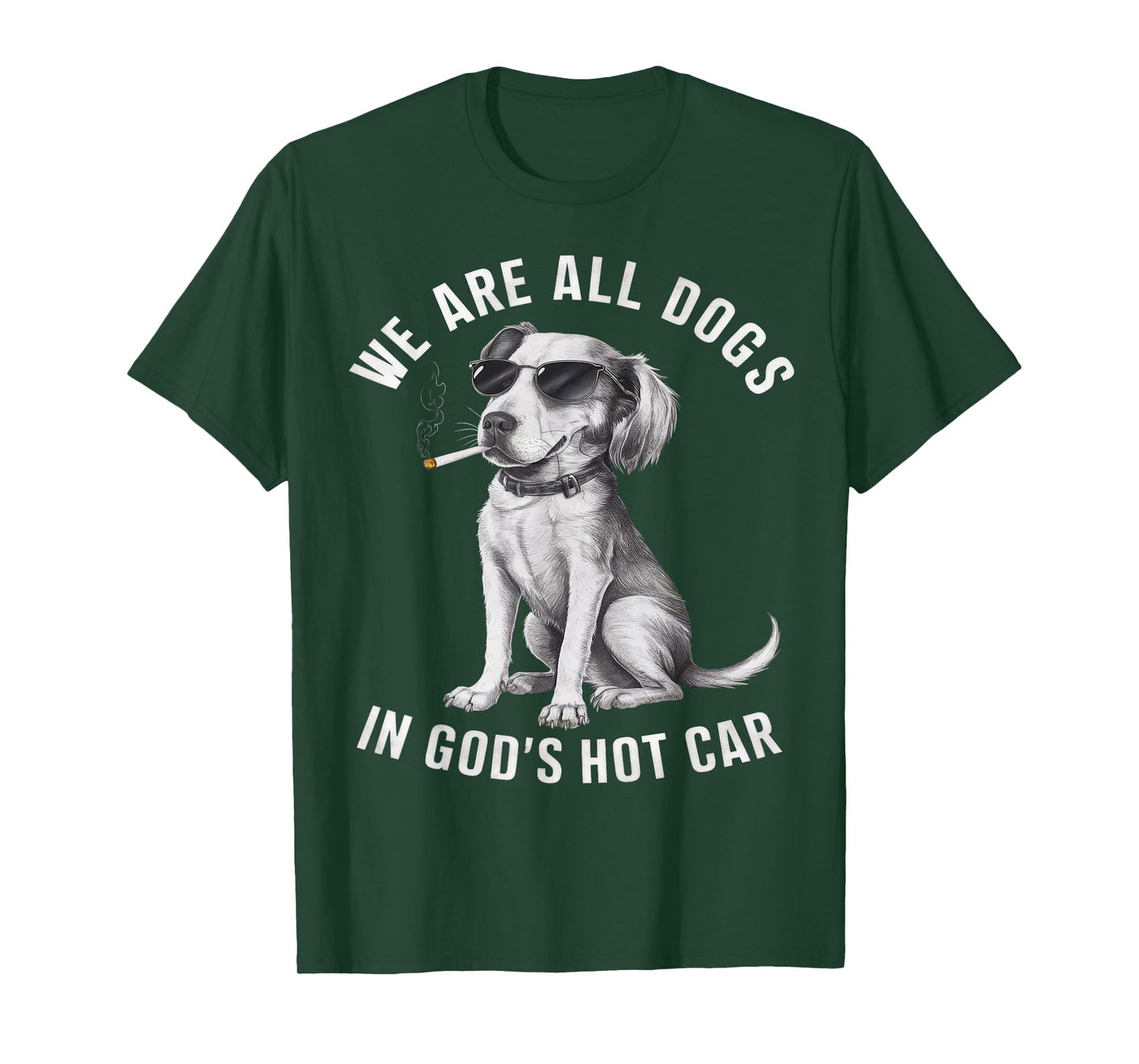 We are All Dogs in God's Hot Car Funny Dog Meme Dog Lover T-Shirt