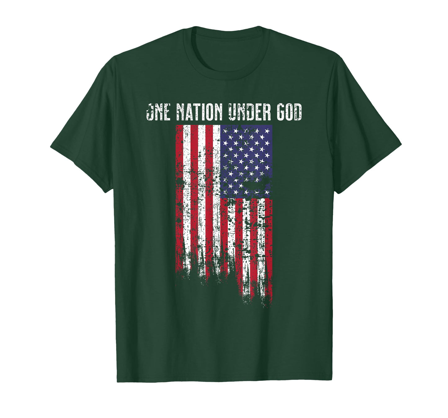 4th of July USA American Flag One Nation Uncer God Patroit T-Shirt