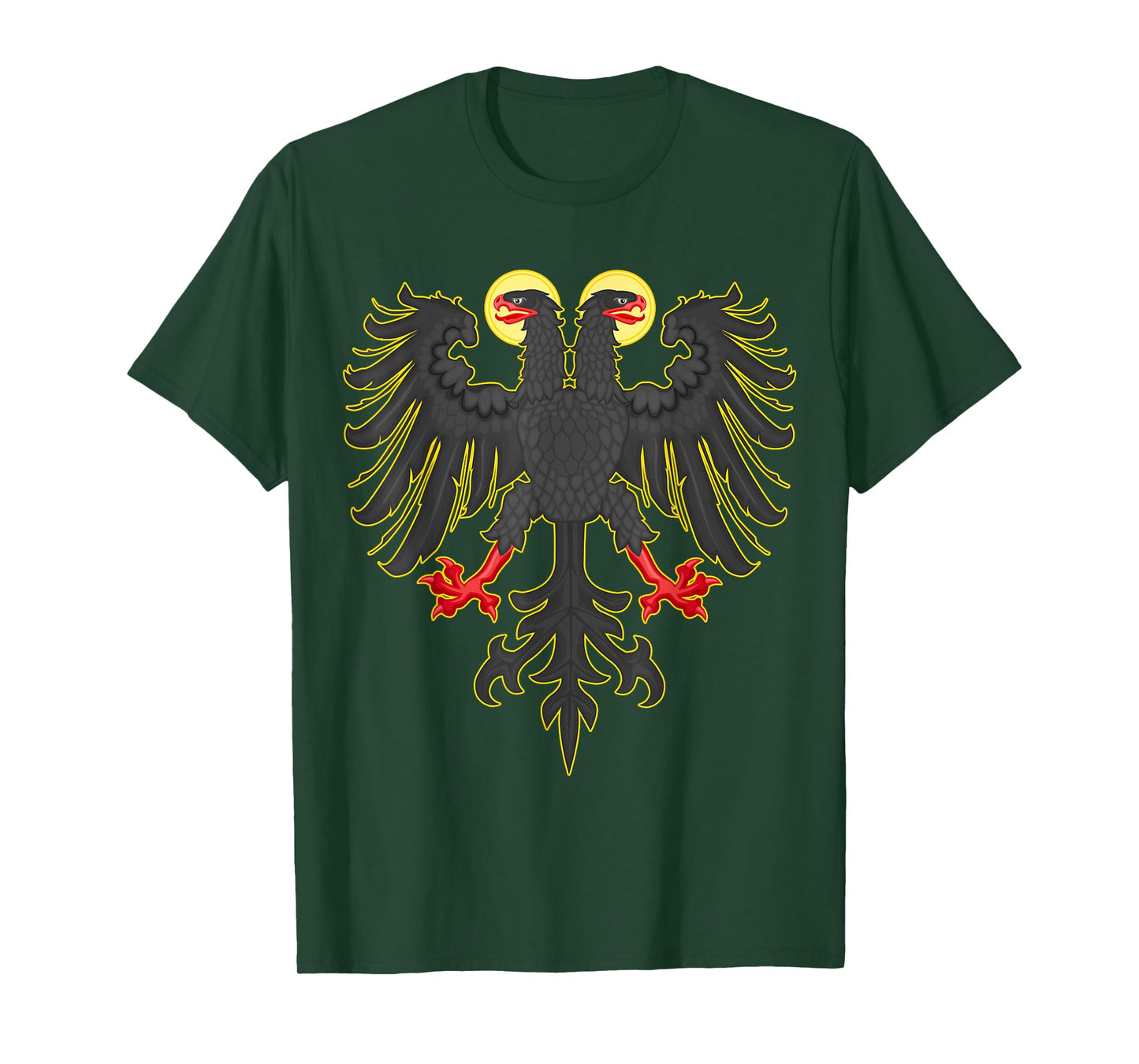 Historian's Choice HRE Holy Roman Empire Reichsadler Imperial Eagle Flag T-Shirt, Small, Black