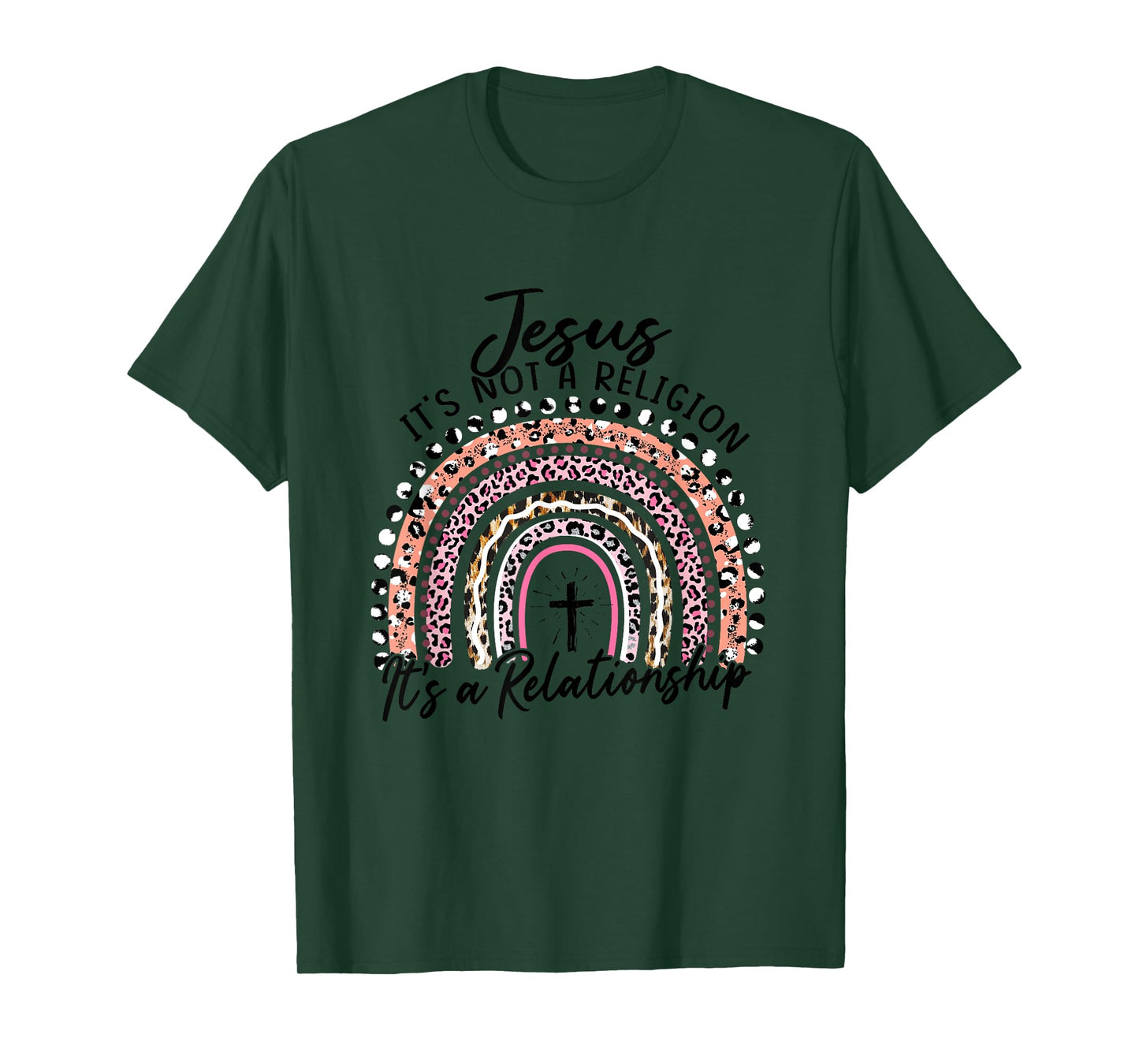 Jesus It's not a Religion It's a Relationship Pink Rainbow T-Shirt