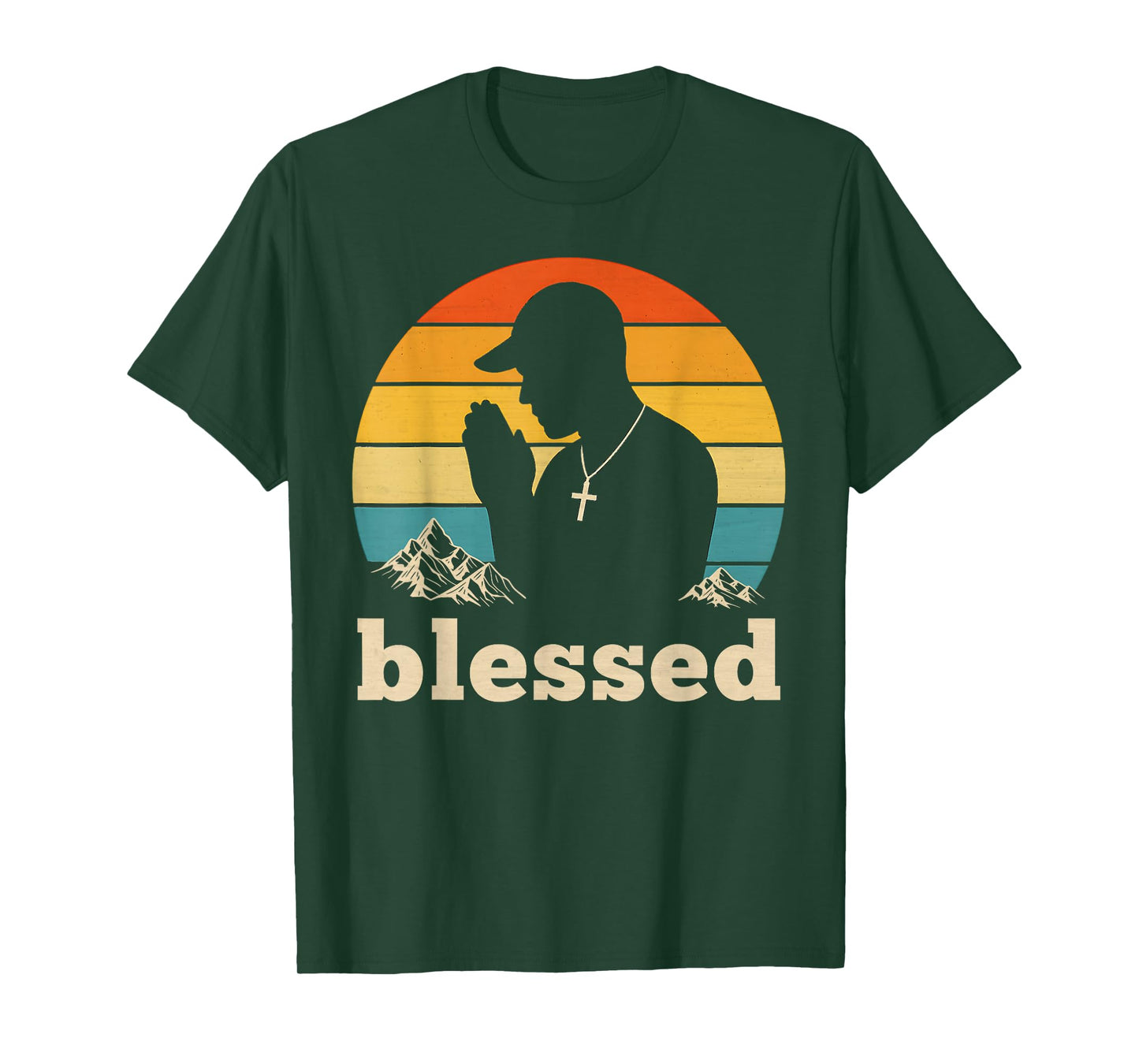 Blessed Christian Hip Hop Praying Graphic Teenagers Men's T-Shirt