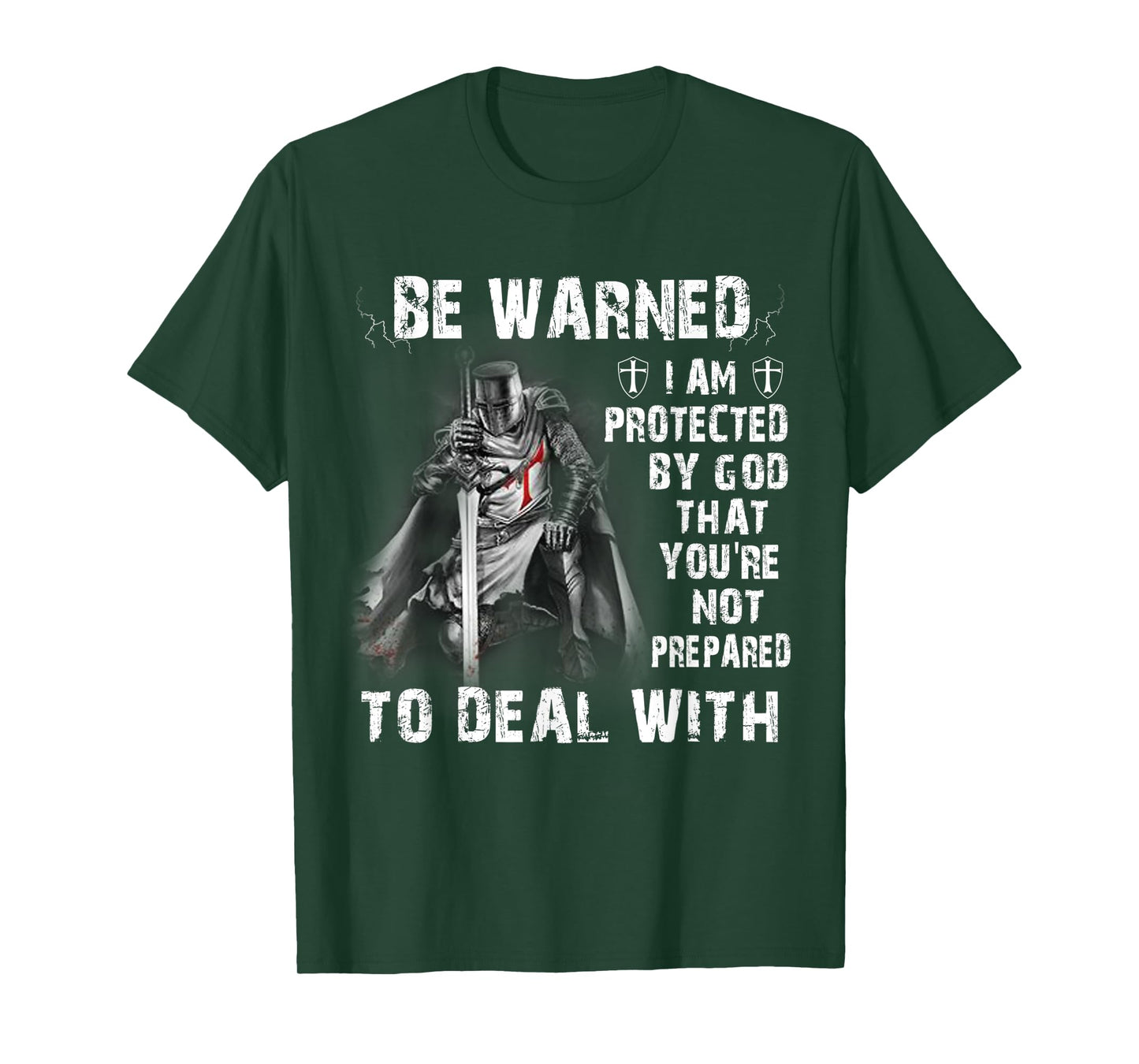 Knight Templar Christian Warrior I Am Protected By God T-Shirt
