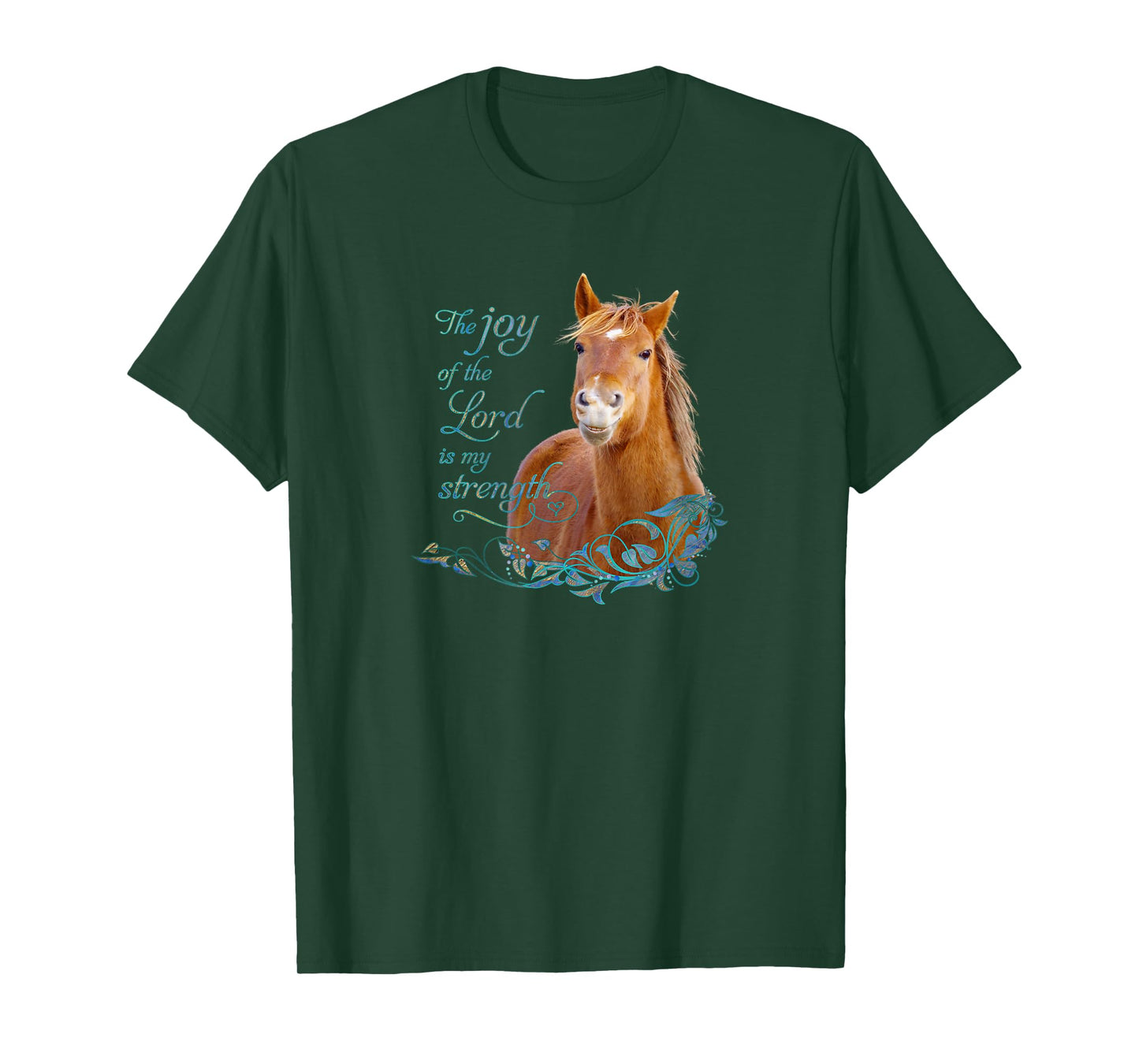 Christian Bible Verse Smiling Horse T-shirt T-Shirt