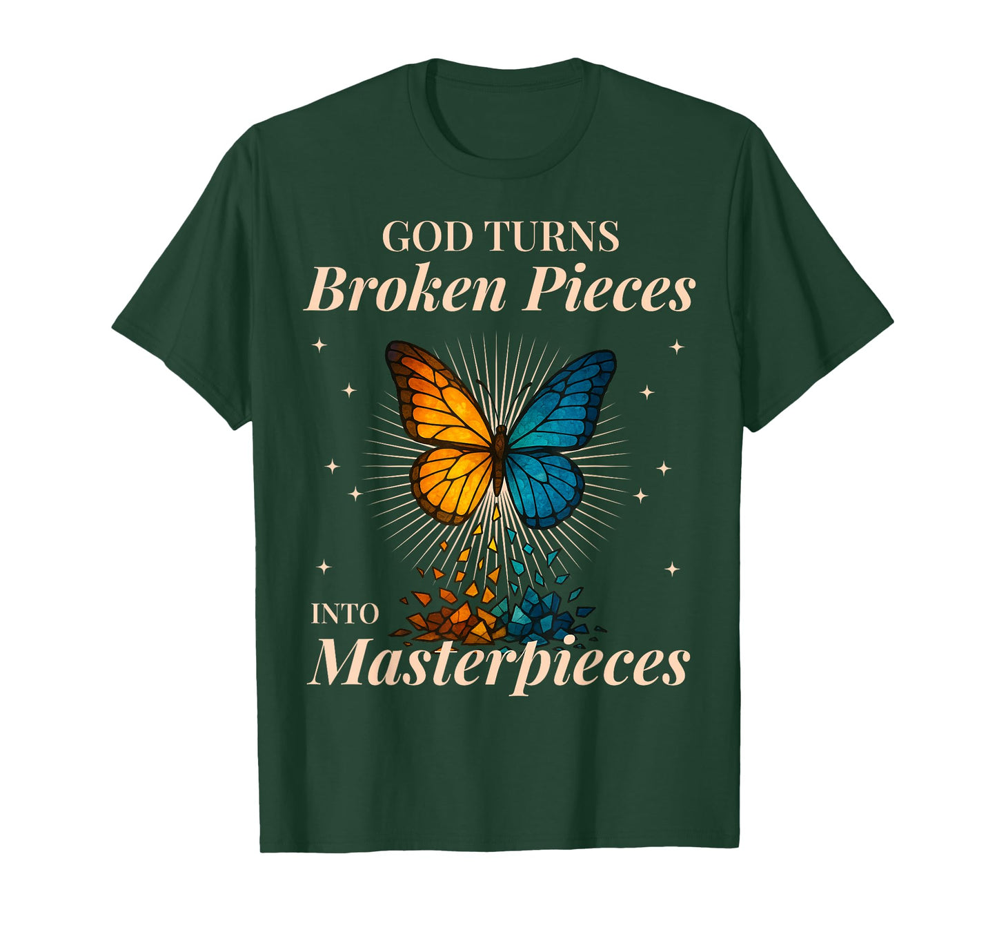 Christian Butterfly Scripture Inspired Quote Saying Faith T-Shirt