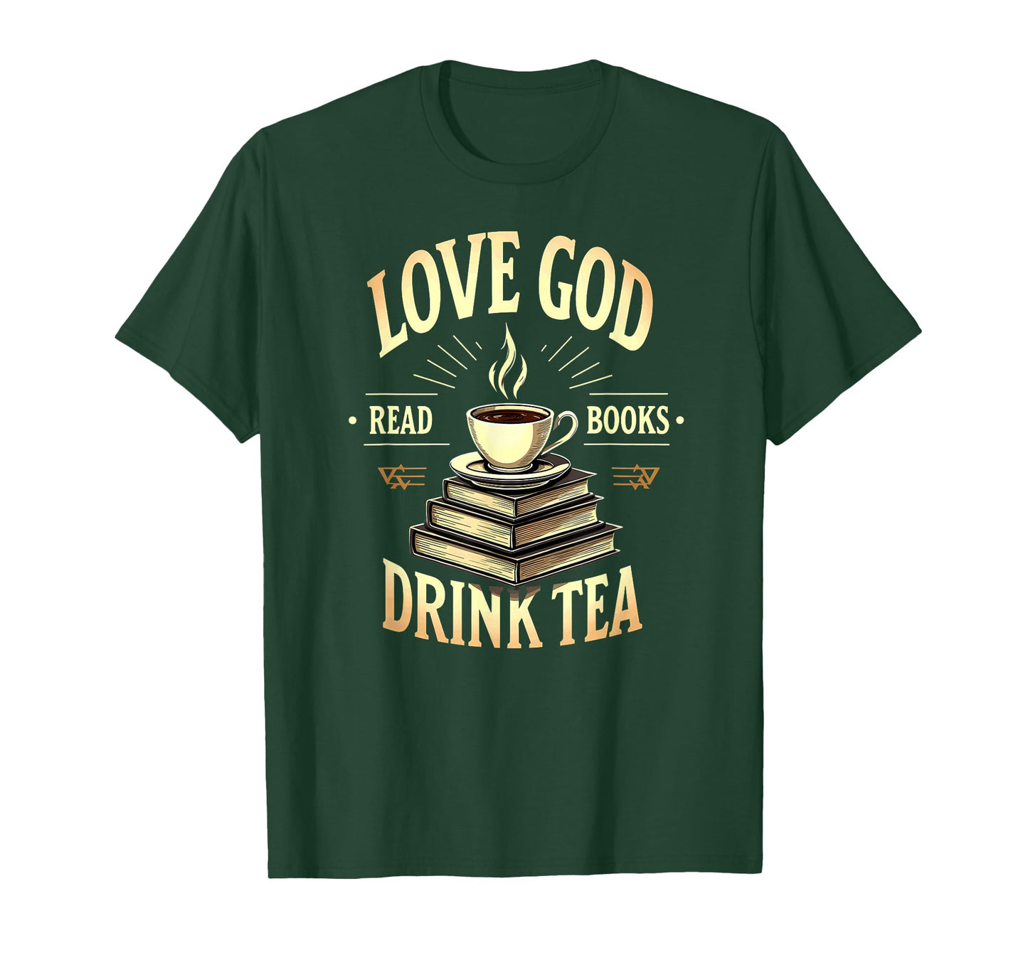 Christian Bookworm Love God Read Books Drink Tea T-Shirt