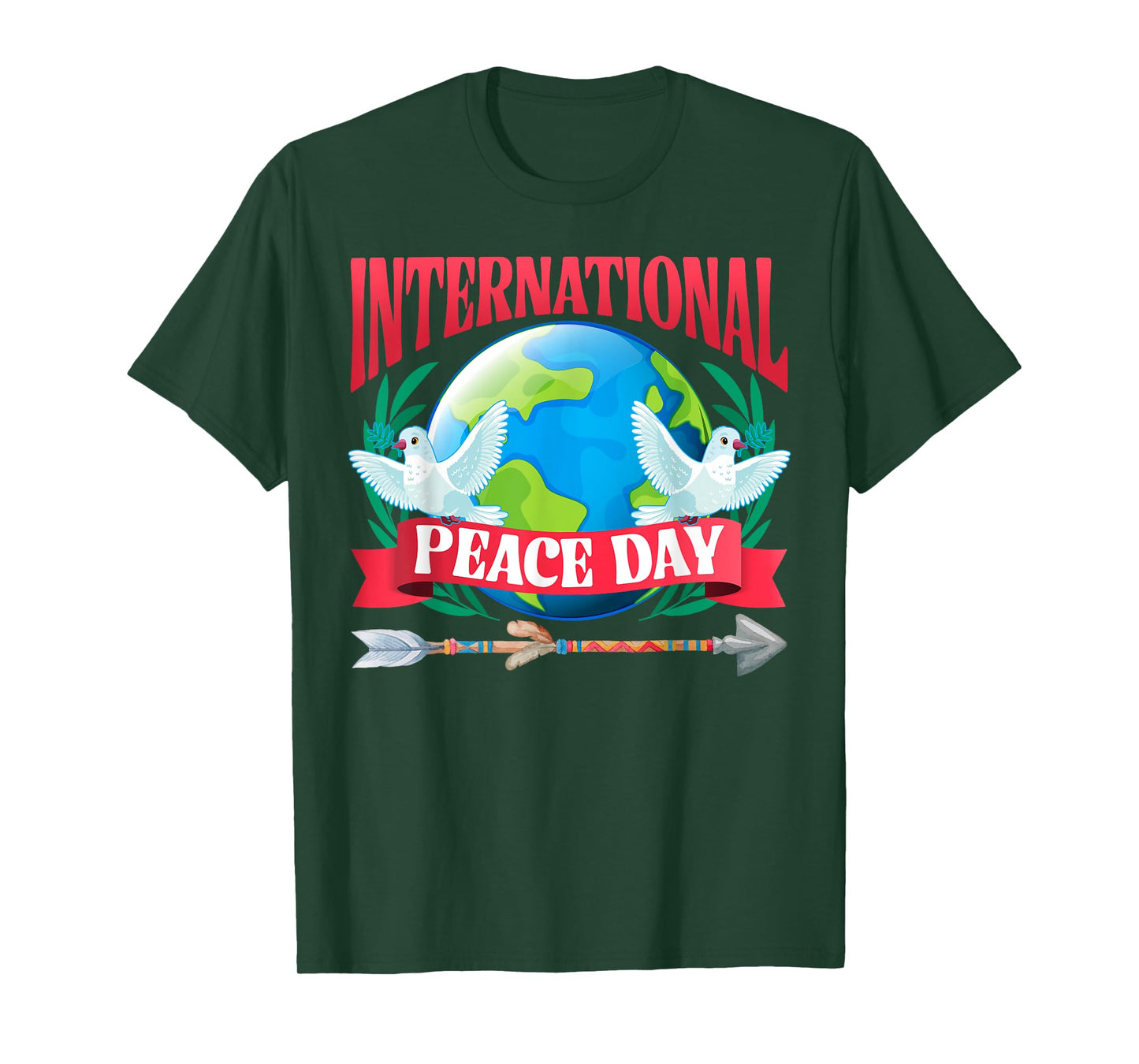 World Peace Day Peace Bird Hearts International Day of Peace T-Shirt