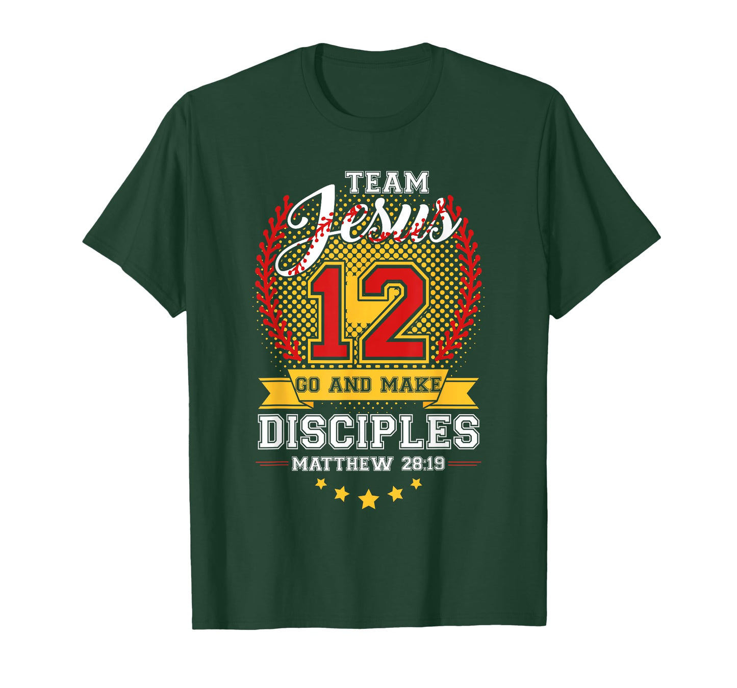 Team Jesus 12 Go And Make Baseball Christian Verse Sport T-Shirt