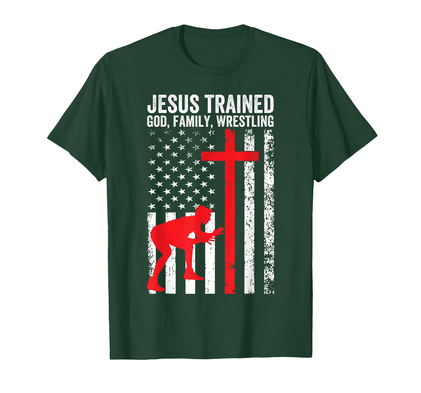 Jesus Trained, Christian Wrestler, Wrestling T-Shirt