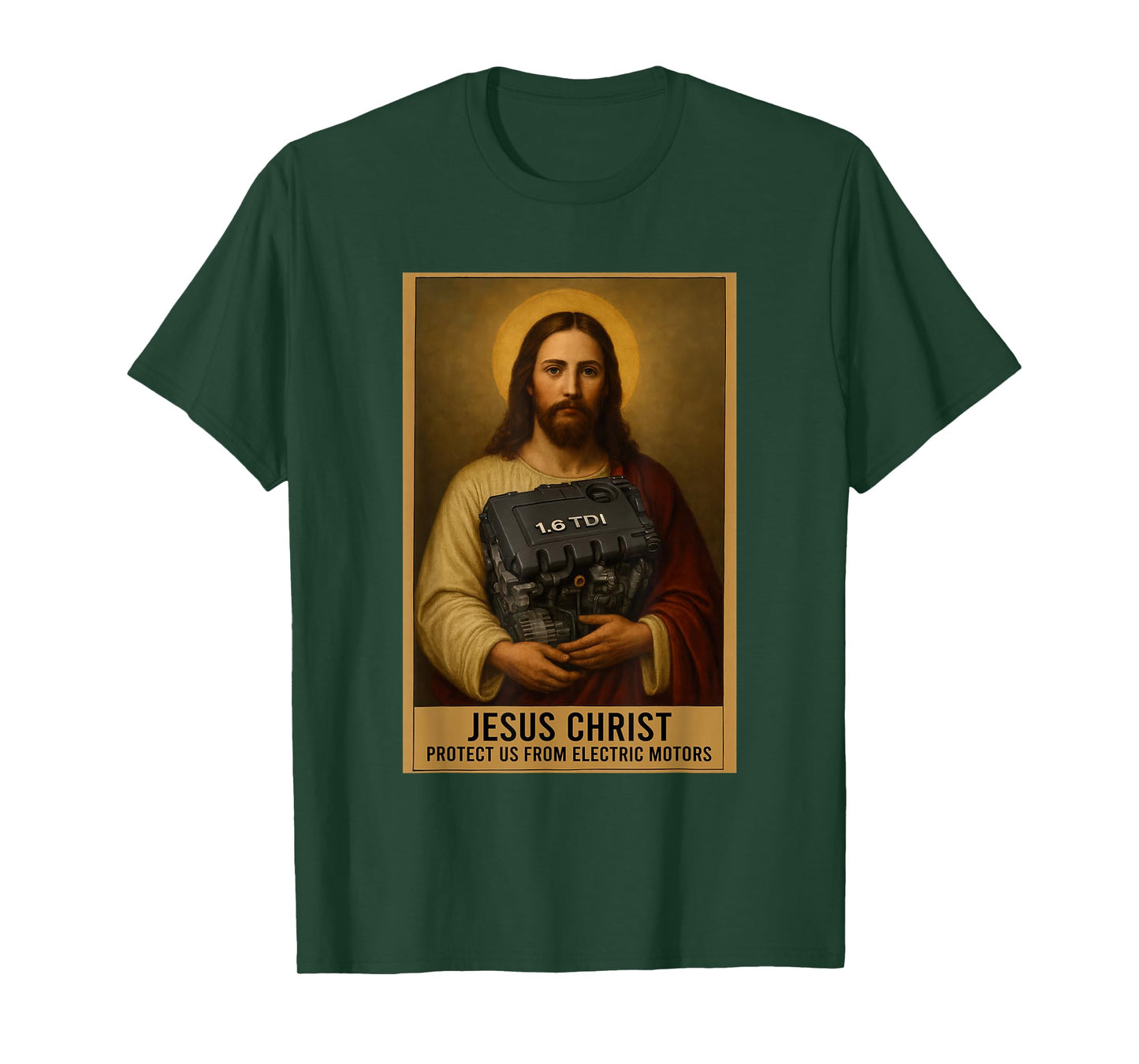 Jesus Christ Protect Us from Electric Motors T-Shirt