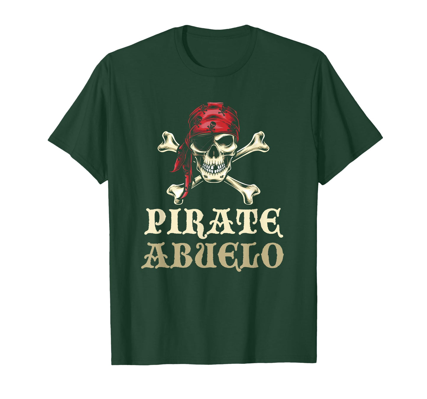 Pirate Abuelo Skull Matching Grandpa Halloween Costume T-Shirt
