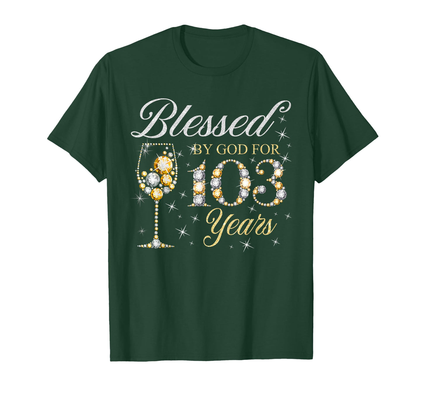 Blessed by God for 103 Years Birthday Birthday B-Day Party T-Shirt