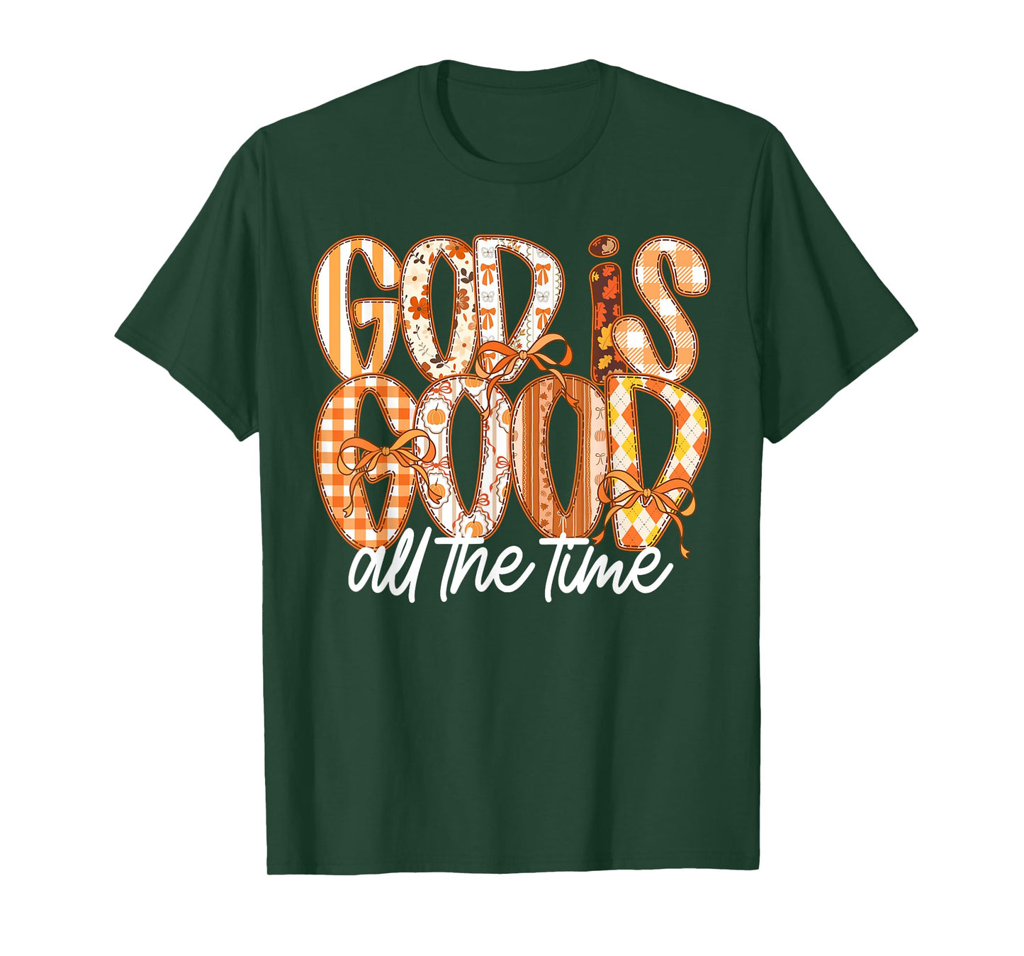 God Is Good All The Time Coquette Bow Jesus Autumn Fall T-Shirt