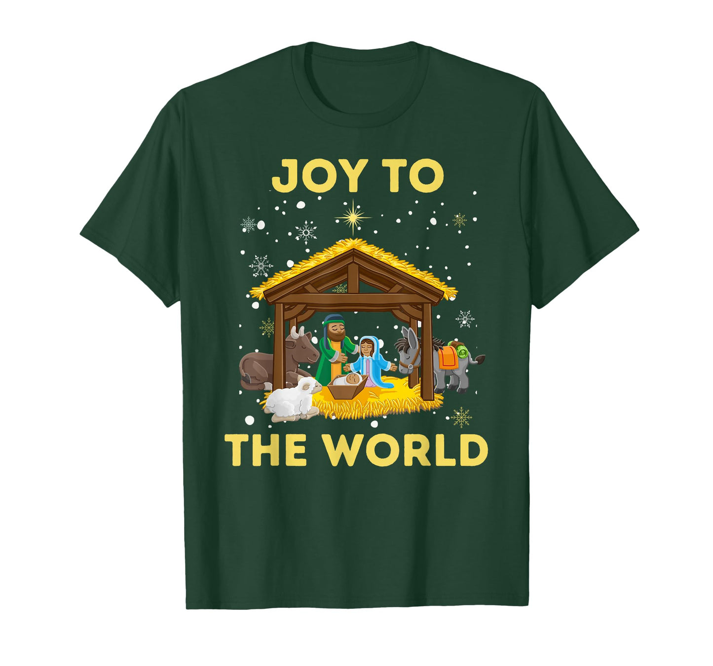 Christmas Nativity Christian Birth Of Jesus Joy To The World T-Shirt