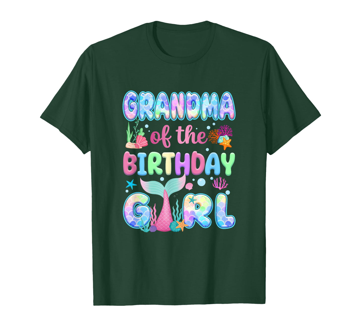 Grandma Of The Birthday Mermaid Girl Family Matching Party T-Shirt