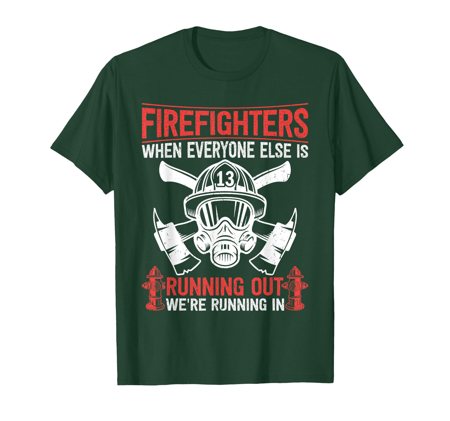 Firefighter Volunteer Fireman Running in - Firefighter T-Shirt