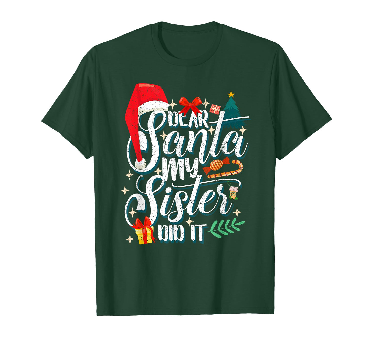 Funny Family Christmas Dear Santa My Brother Did It Cute Xma T-Shirt