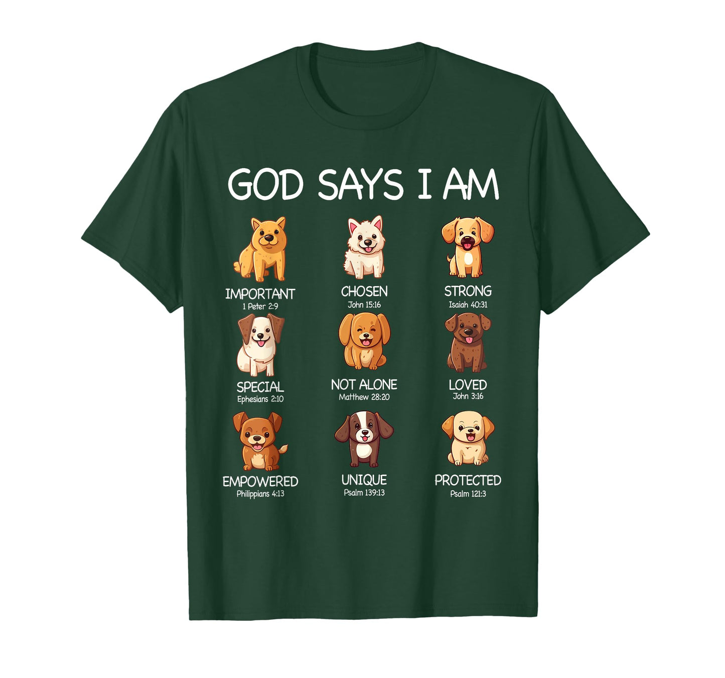 God Says I Am Cute Dogs Bible Verse Christian Boys Girls T-Shirt