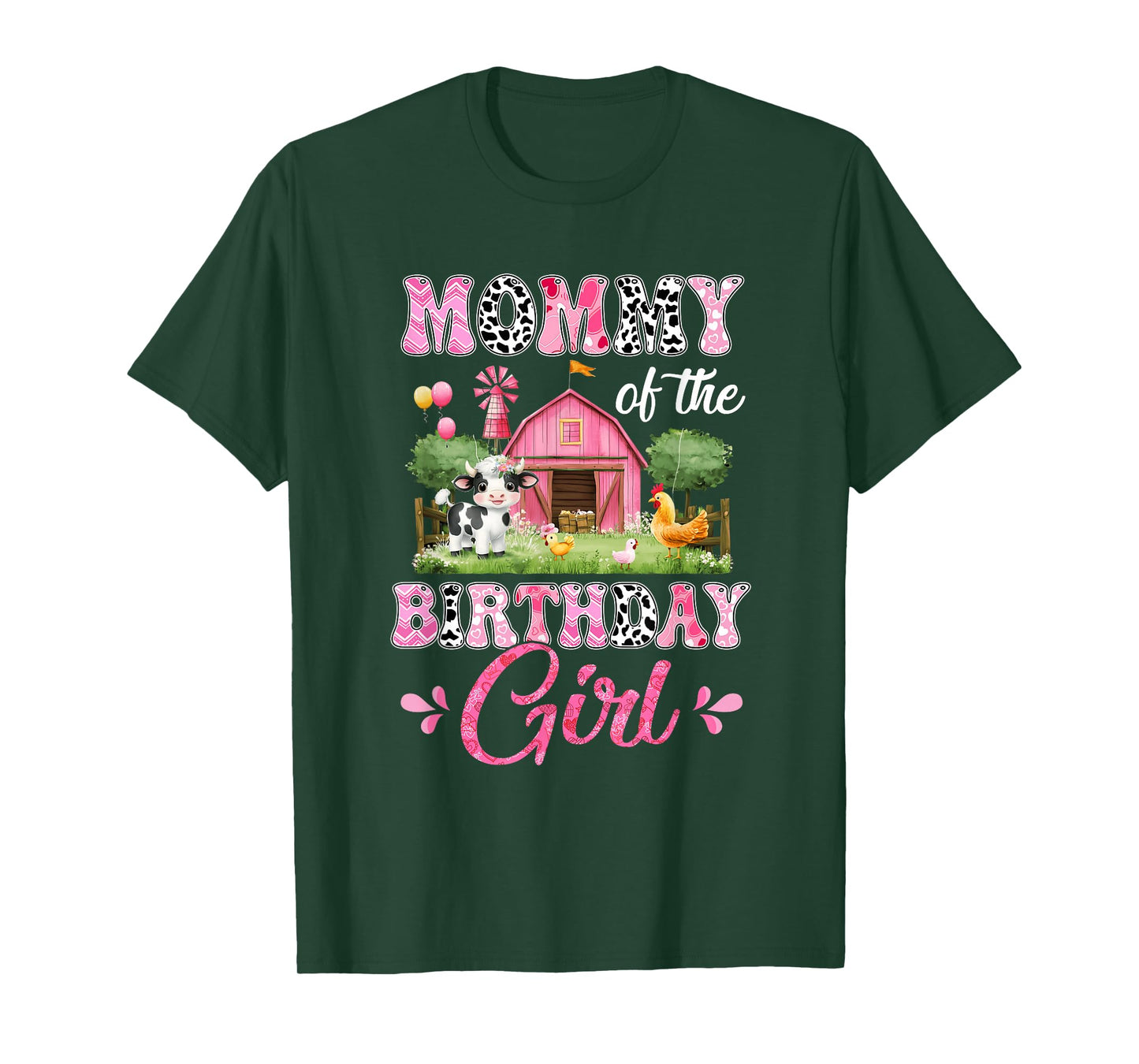 Mommy Of The Birthday Girl 1St Birthday Cow Farm Family T-Shirt