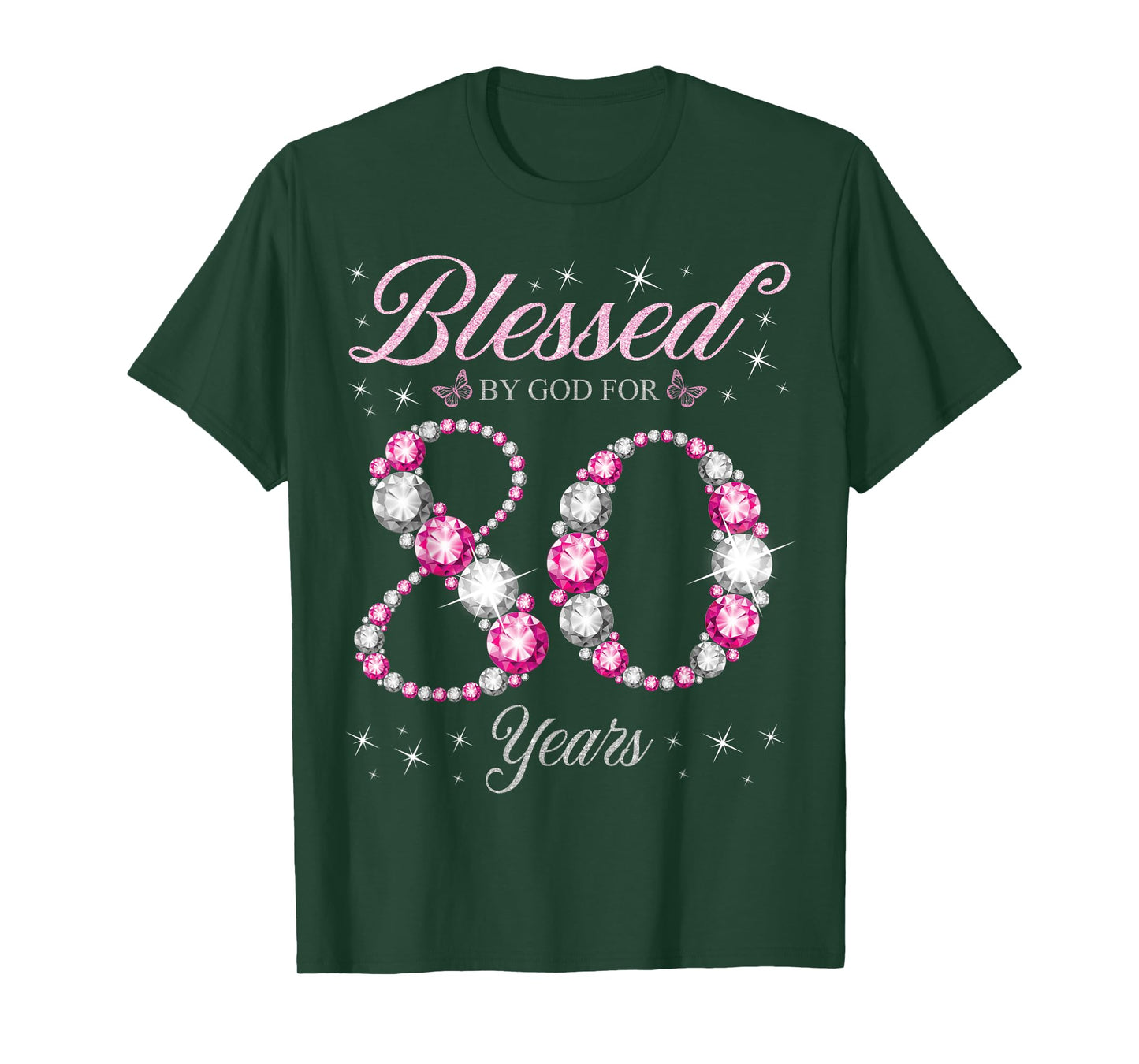 Blessed By God For 80 Years Old 80th Birthday Party T-Shirt