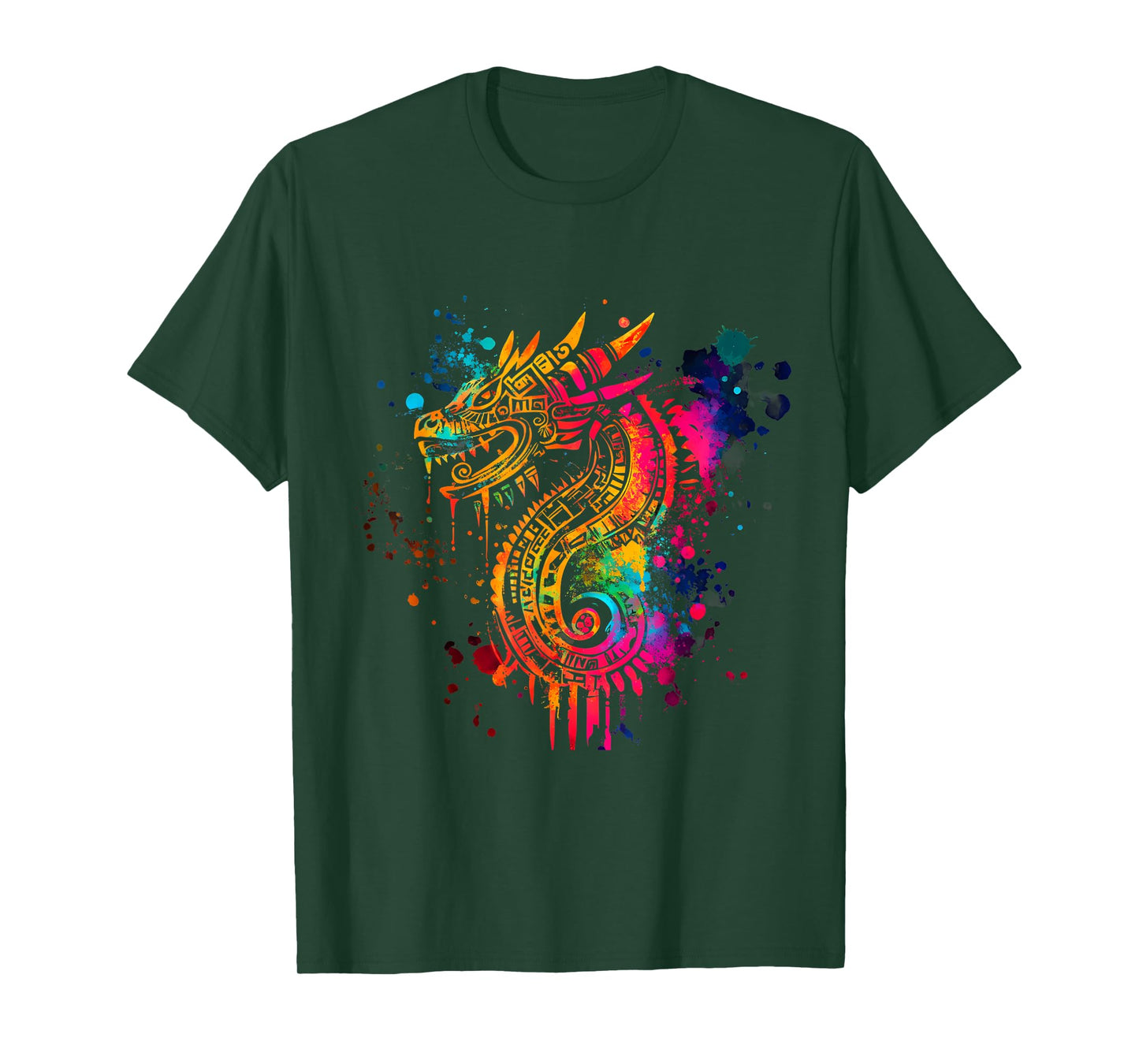 Aztec God Artwork Mayan Toltec Inca Feathered Serpent T-Shirt