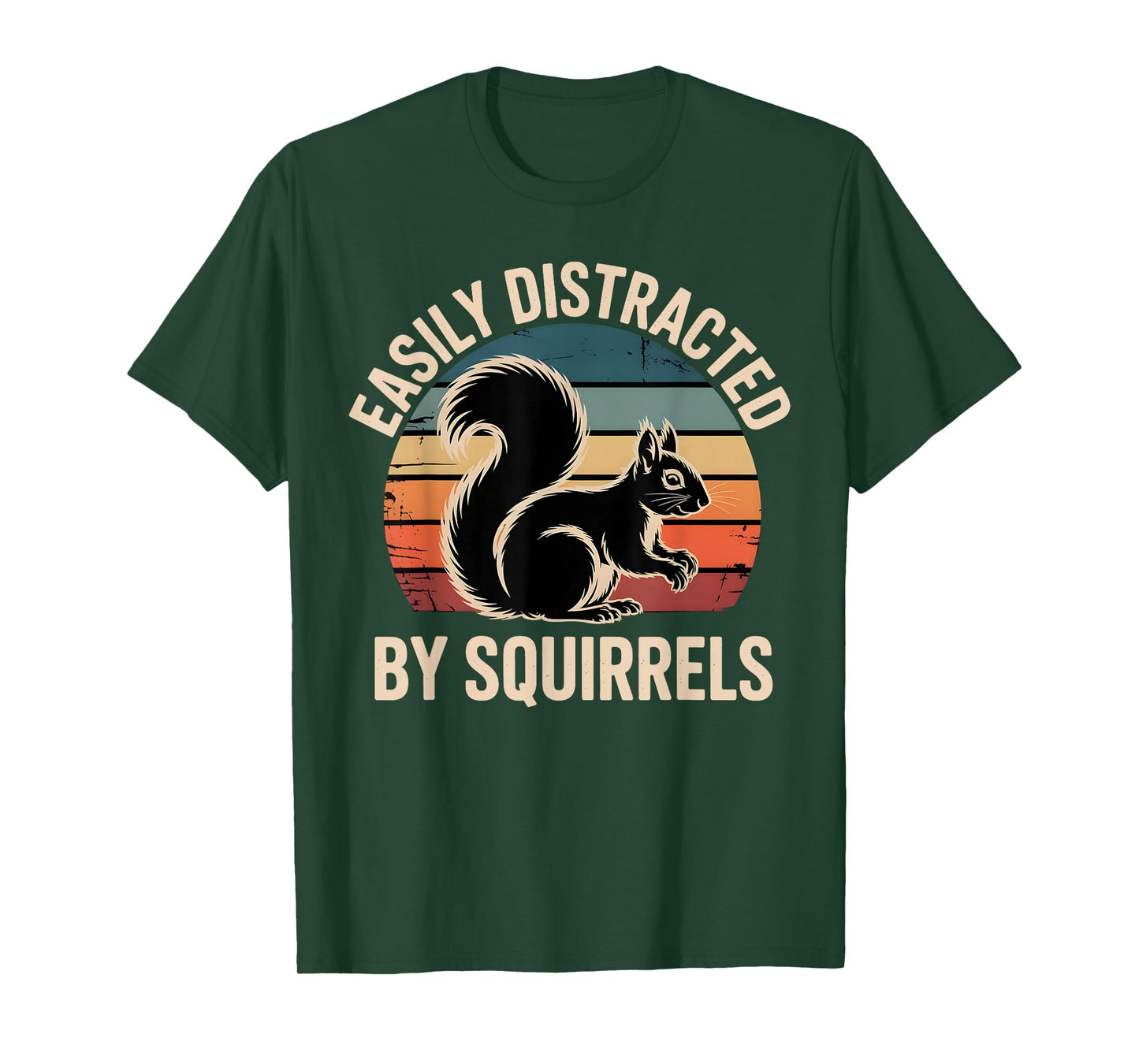 Easily Distracted by Squirrels Funny Retro Squirrel Lovers T-Shirt