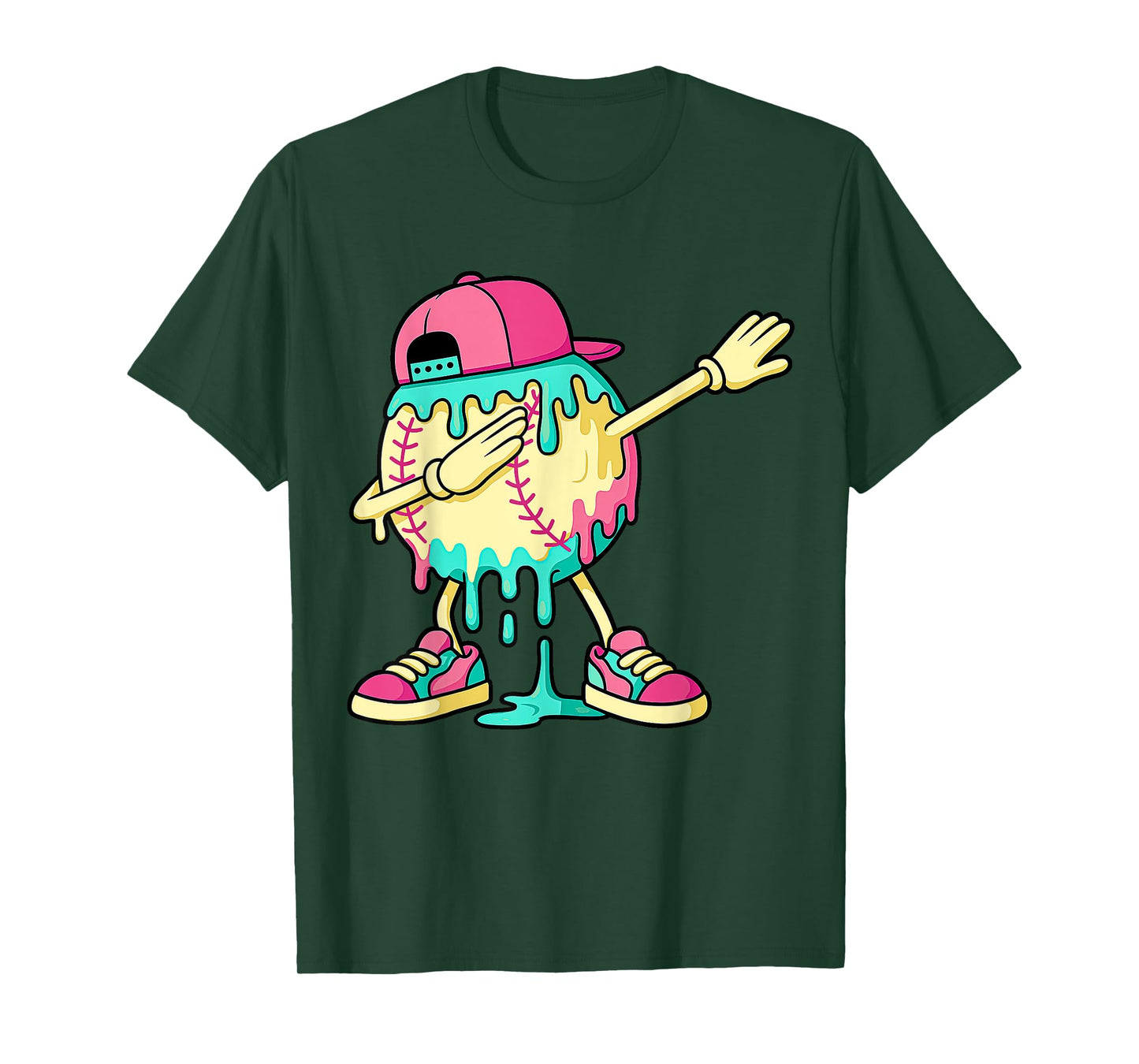 Baseball Shirts For Boys Dabbing Baseball Drip Ice Cream kid T-Shirt